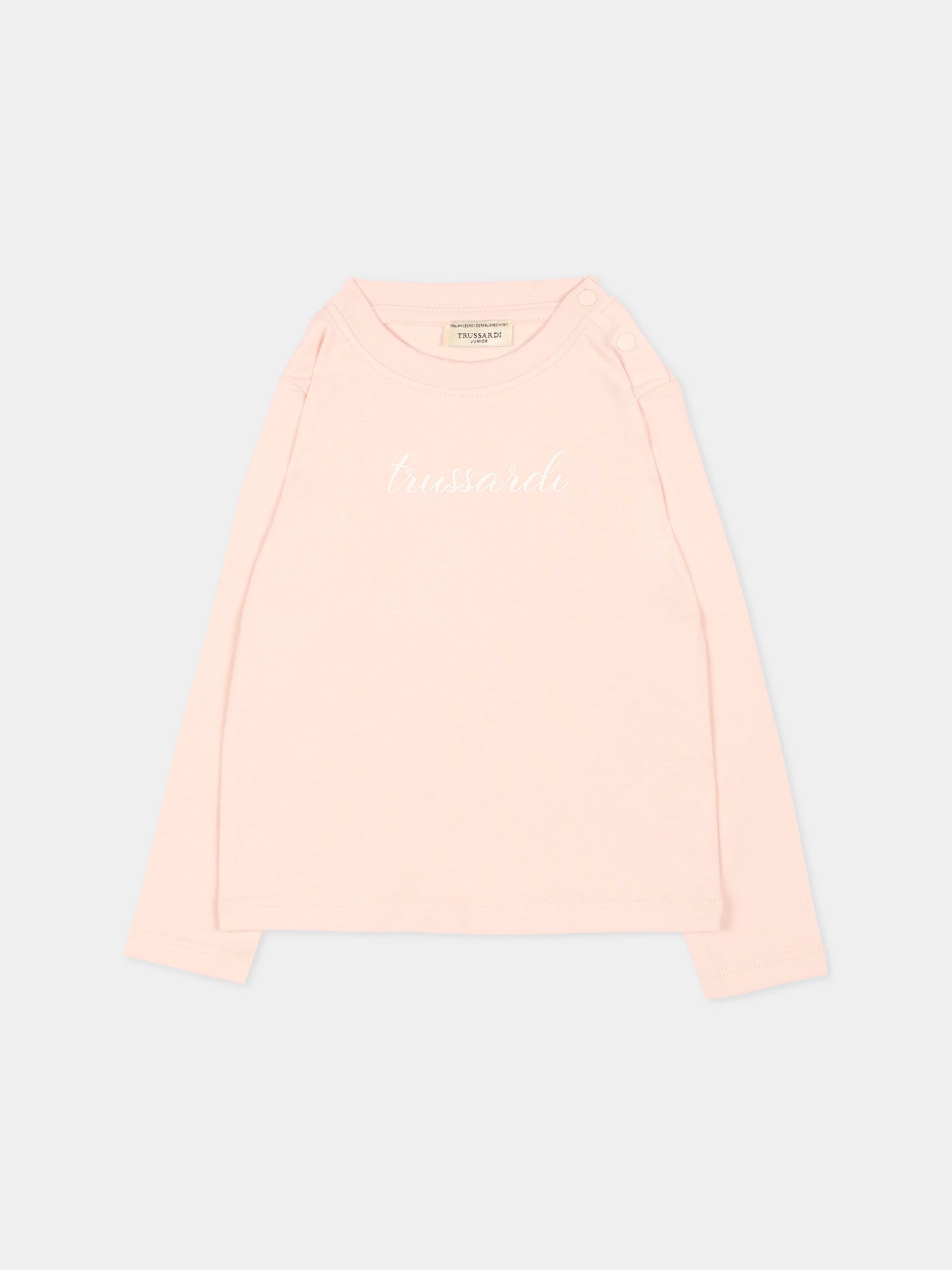 T-shirt rosa per neonata con logo,Trussardi Junior,TIA26025TS BLUSH BLUSH