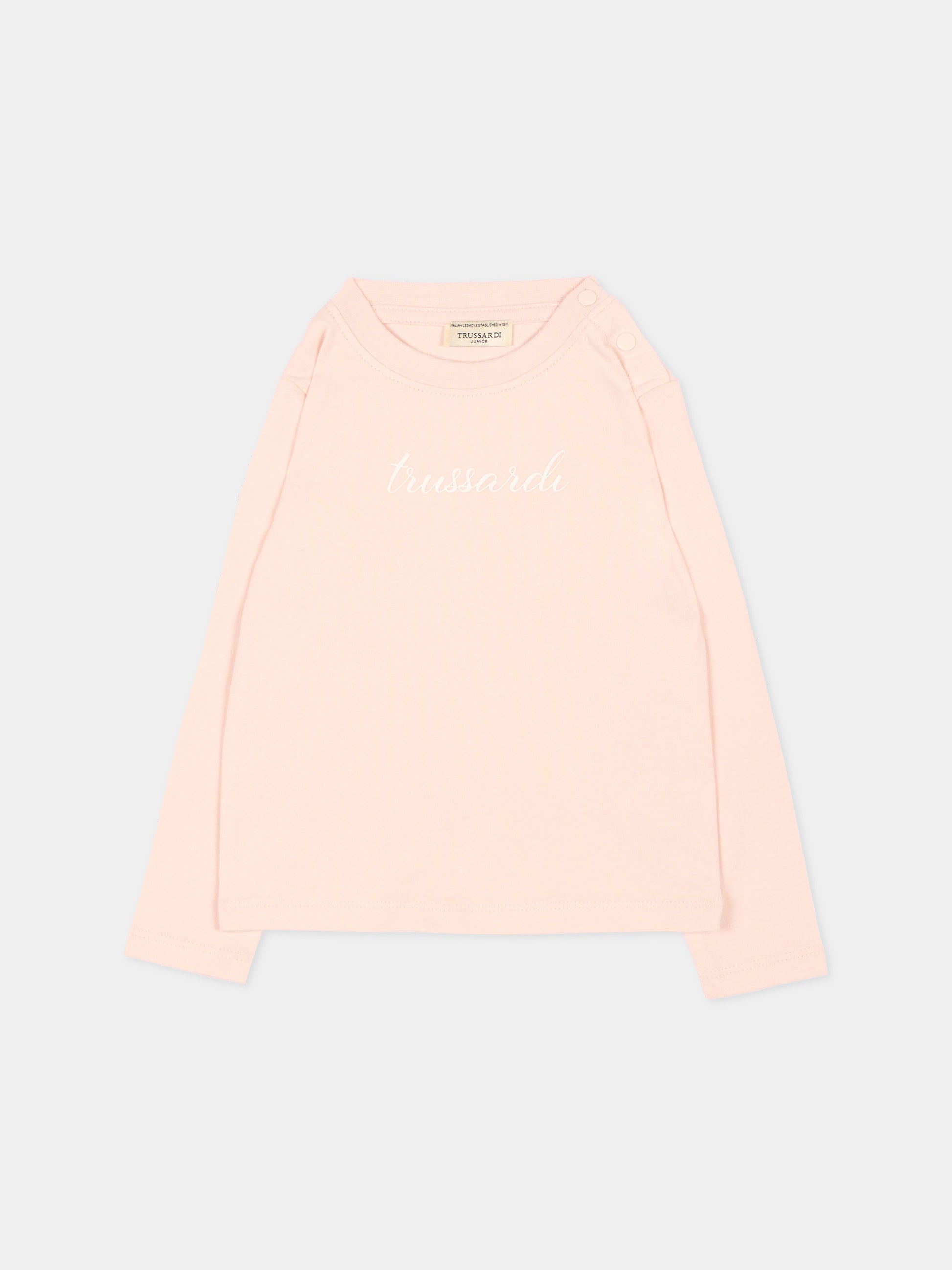 T-shirt rosa per neonata con logo,Trussardi Junior,TIA26025TS BLUSH BLUSH
