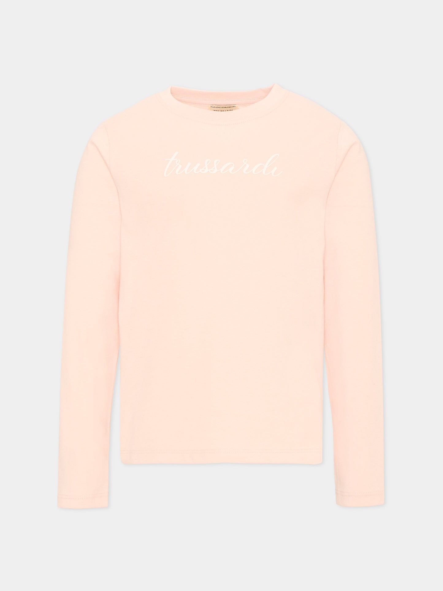 T-shirt rosa per bambina con logo,Trussardi Junior,TIA26025TS BLUSH BLUSH