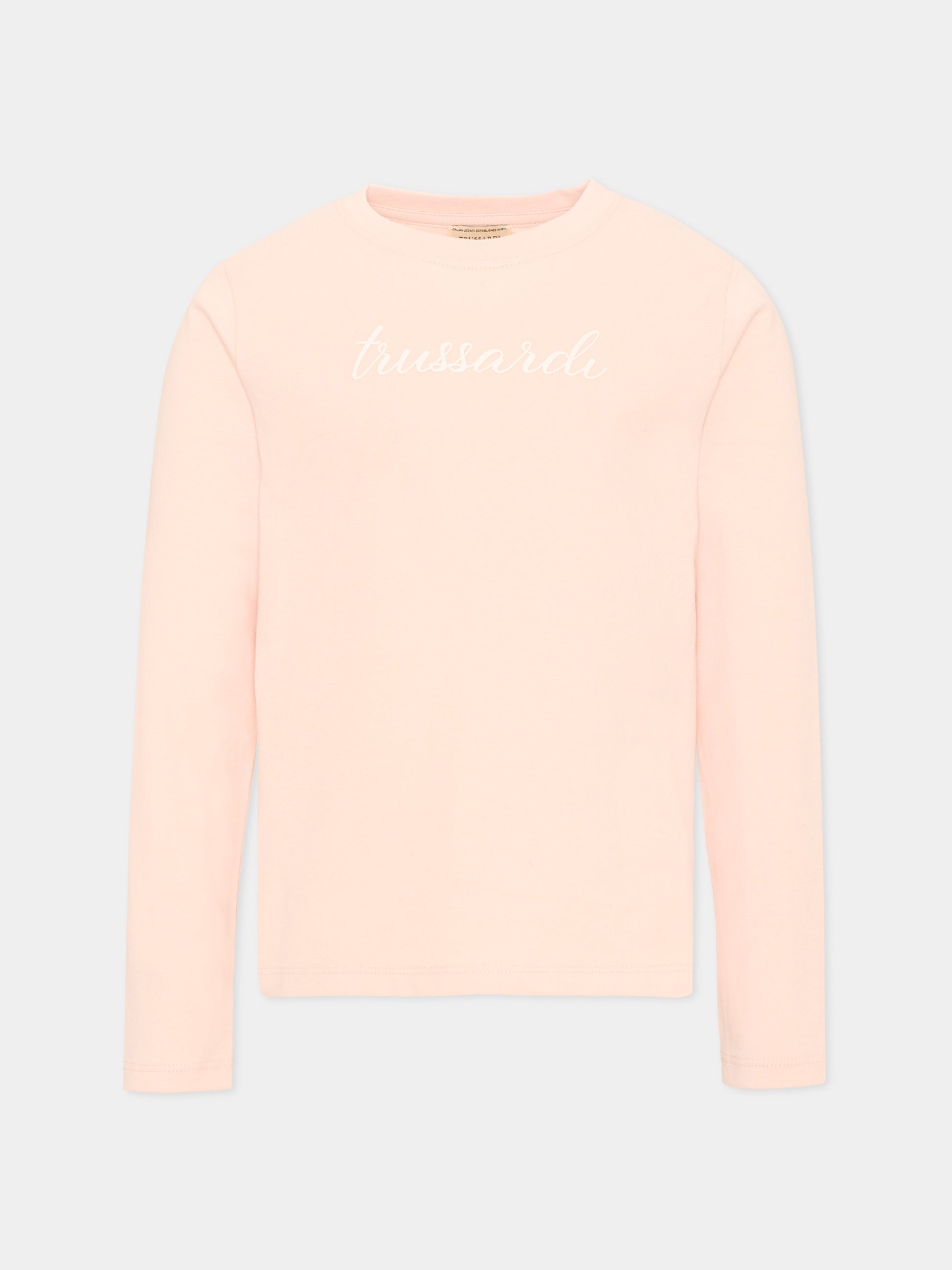 T-shirt rosa per bambina con logo,Trussardi Junior,TIA26025TS BLUSH BLUSH