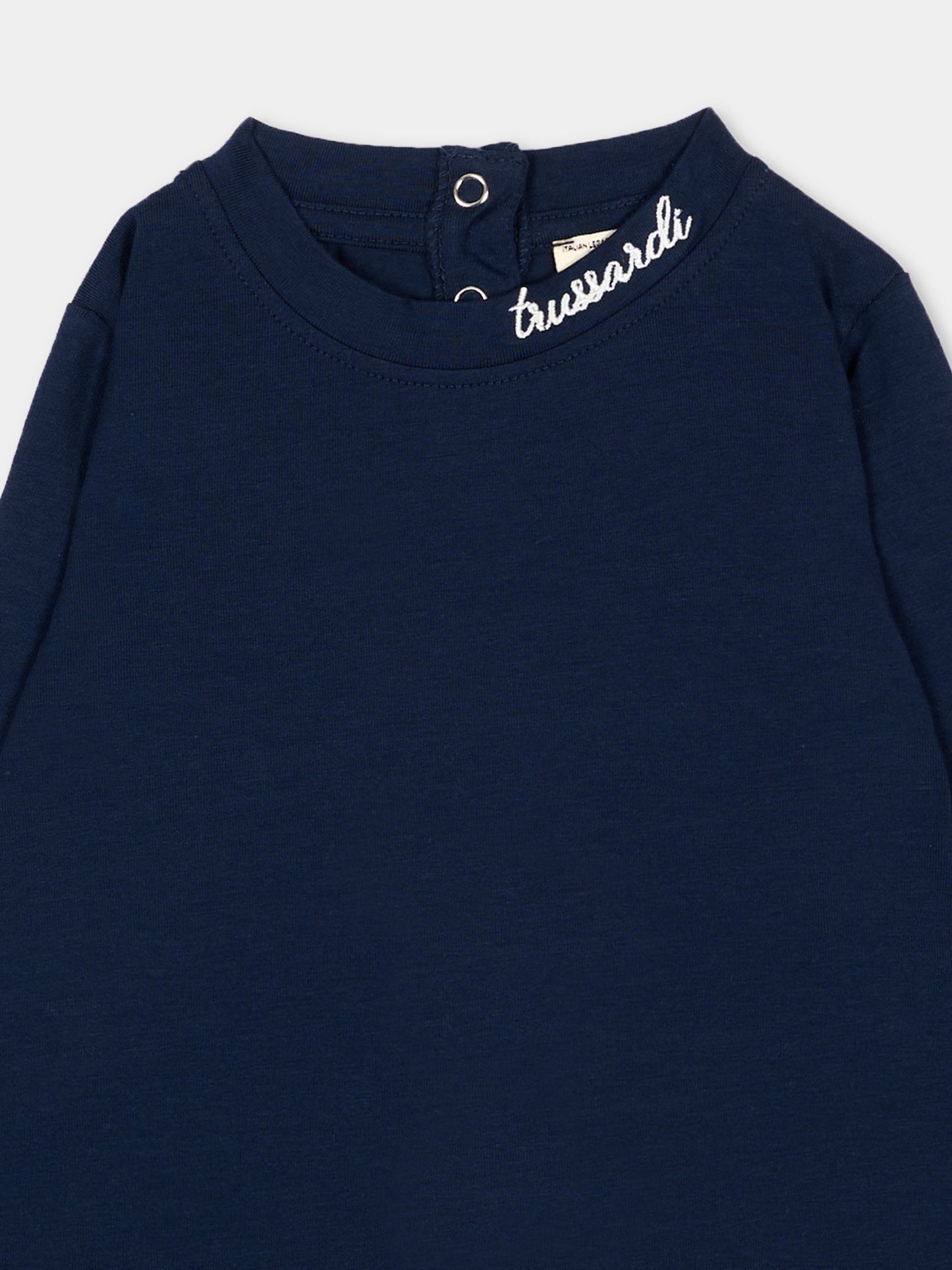 T-Shirt blu per neonata con logo,Trussardi Junior,TIA26160TS BLUE_NAVAL BLUE NAVAL