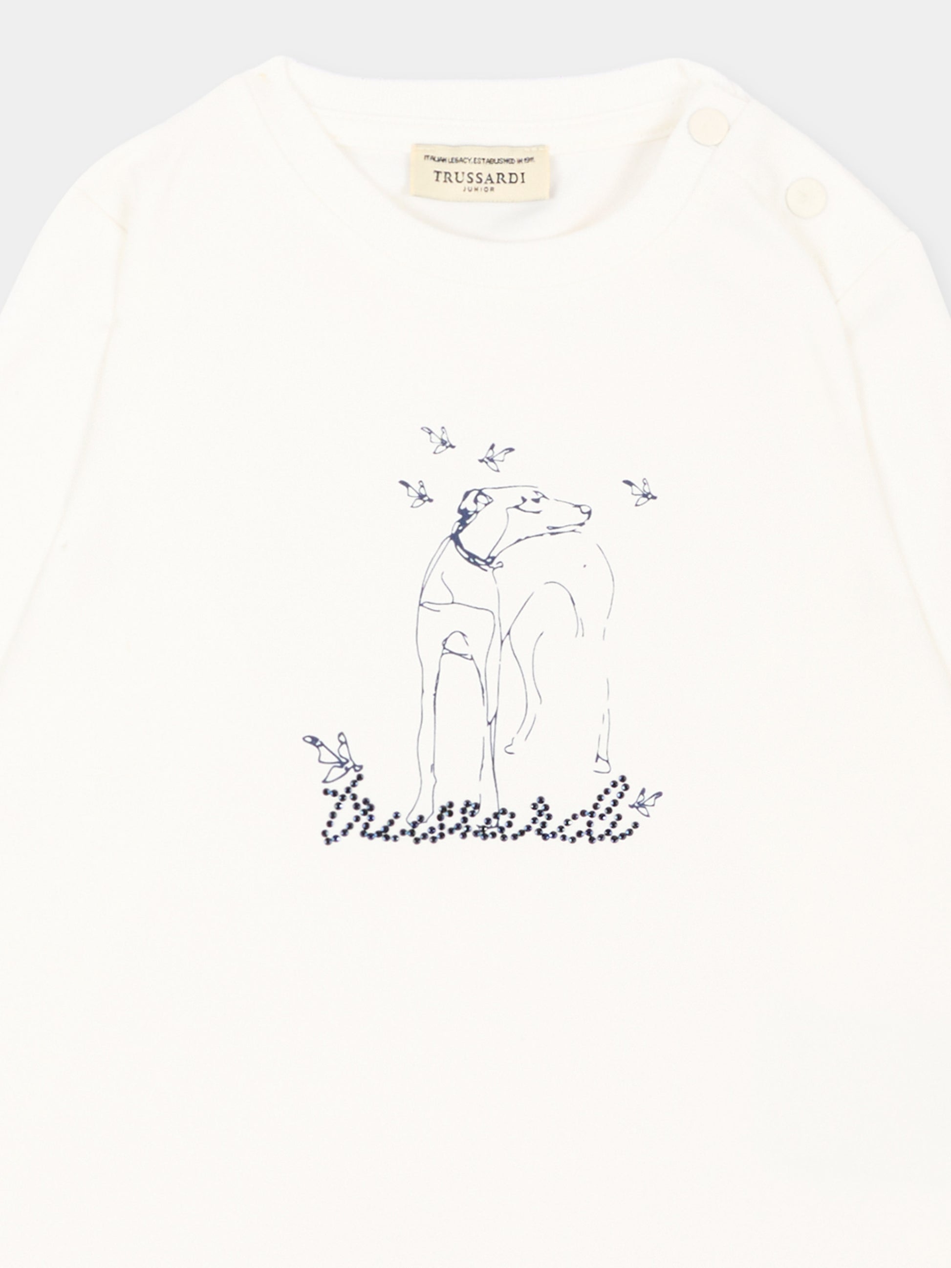 T-Shirt avorio Trussardi per neonata,Trussardi Junior,TIA26162TS OFF-WHITE OFF-WHITE