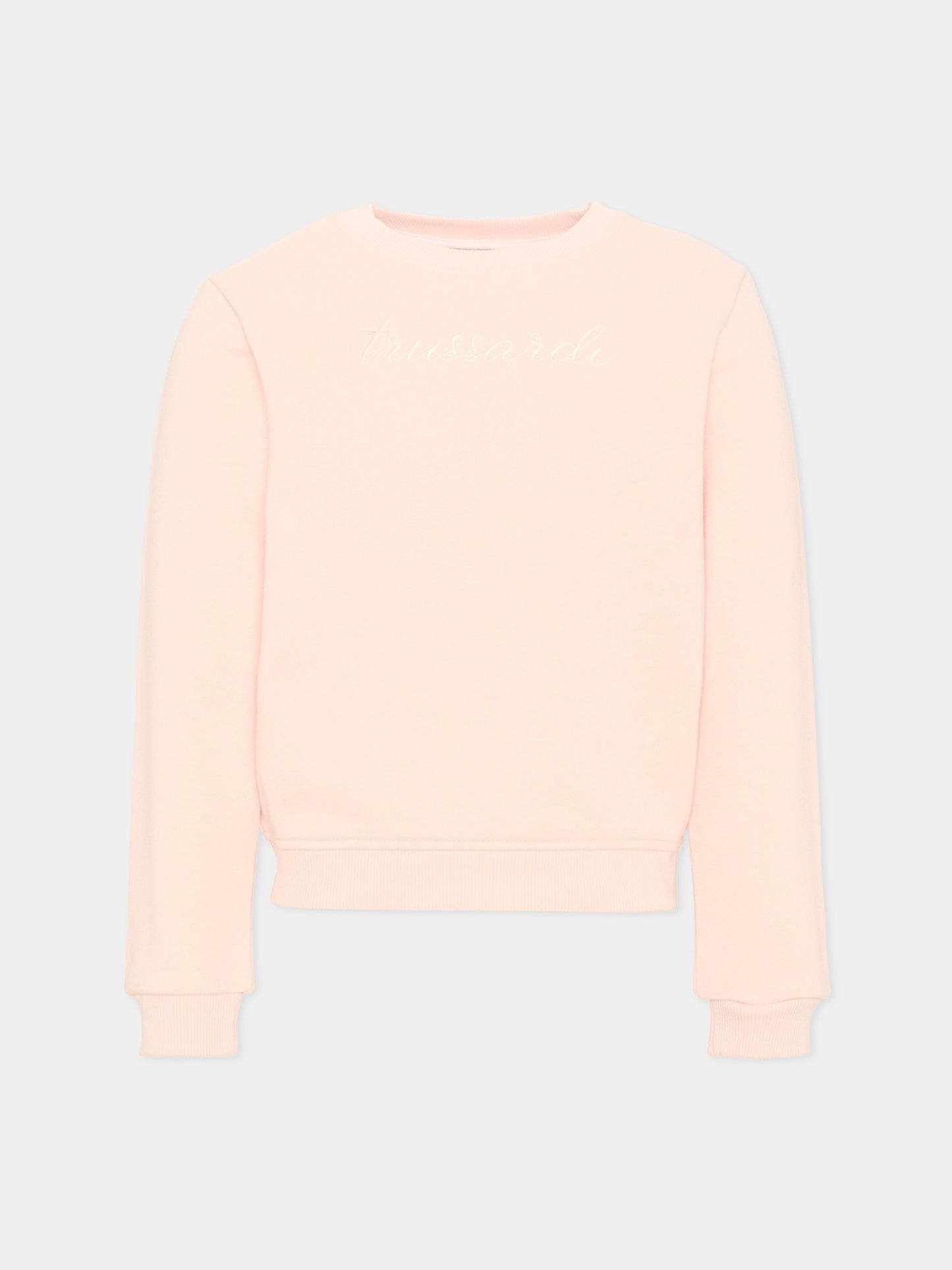Felpa rosa per bambina con logo,Trussardi Junior,TIA26031FE BLUSH BLUSH