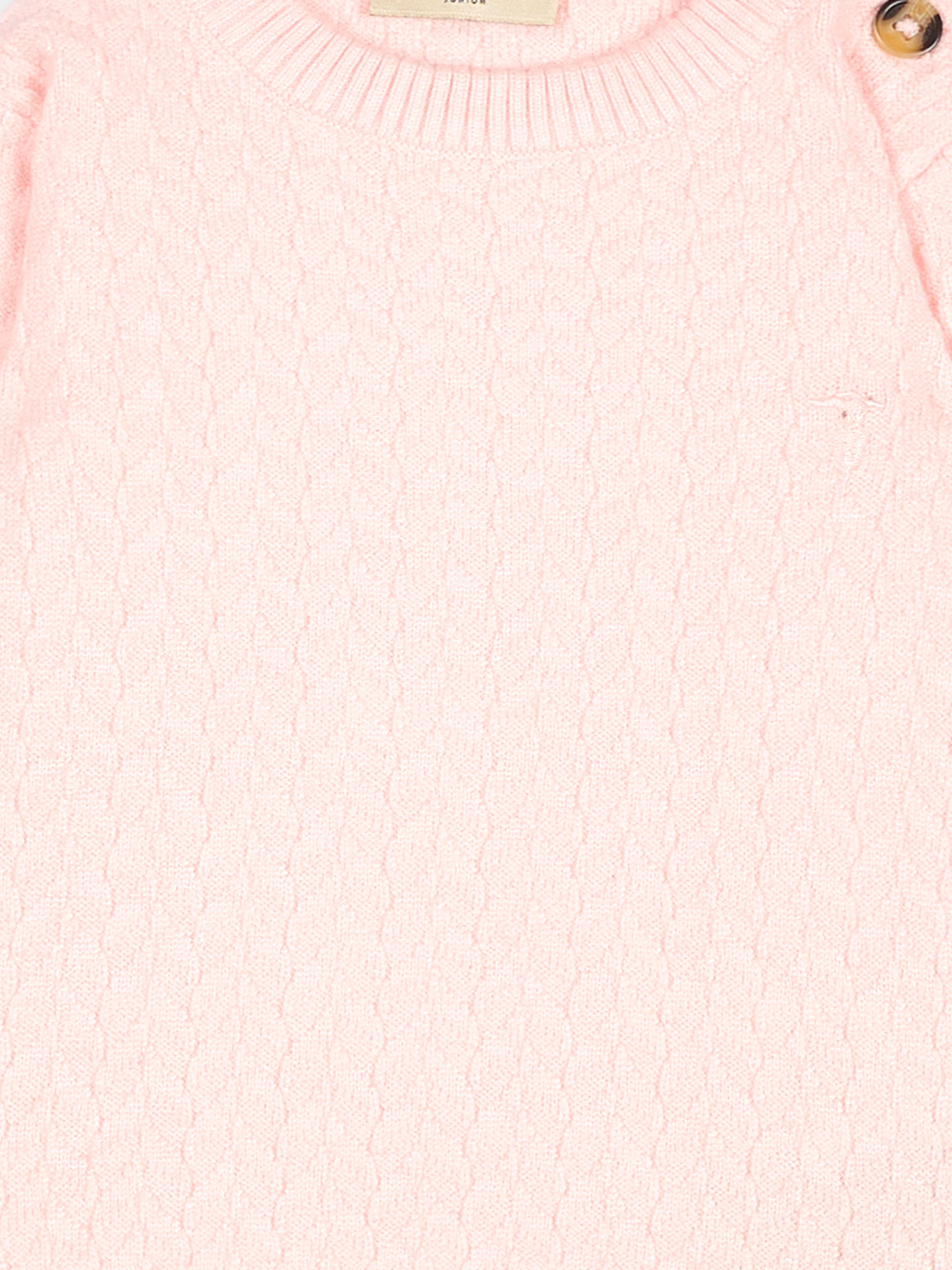 Maglione rosa per neonata con logo,Trussardi Junior,TIA26027MA PINK_M.C. PINK MANGANO CALCITE