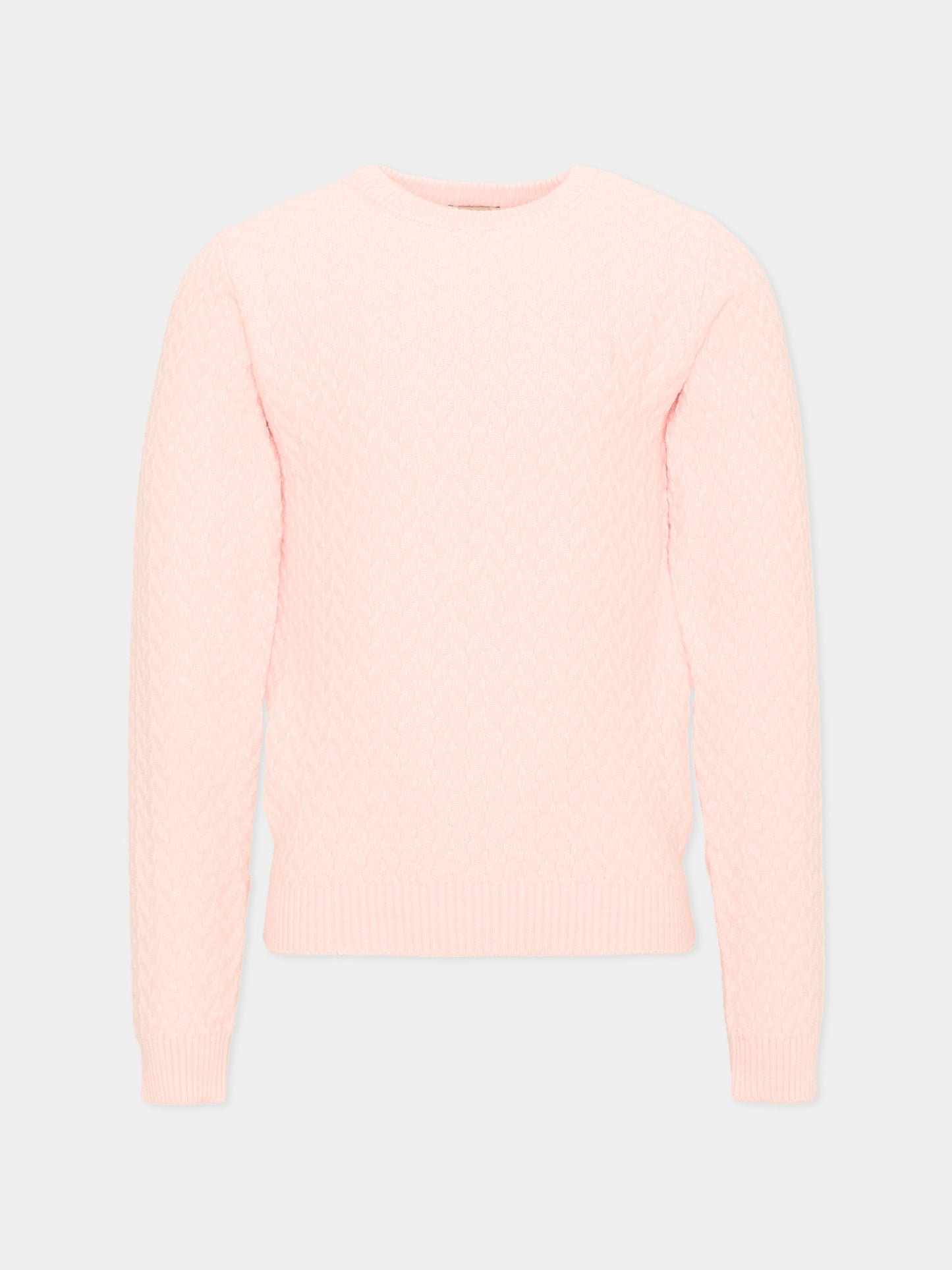Maglione rosa per bambina con logo,Trussardi Junior,TIA26027MA PINK_M.C. PINK MANGANO CALCITE