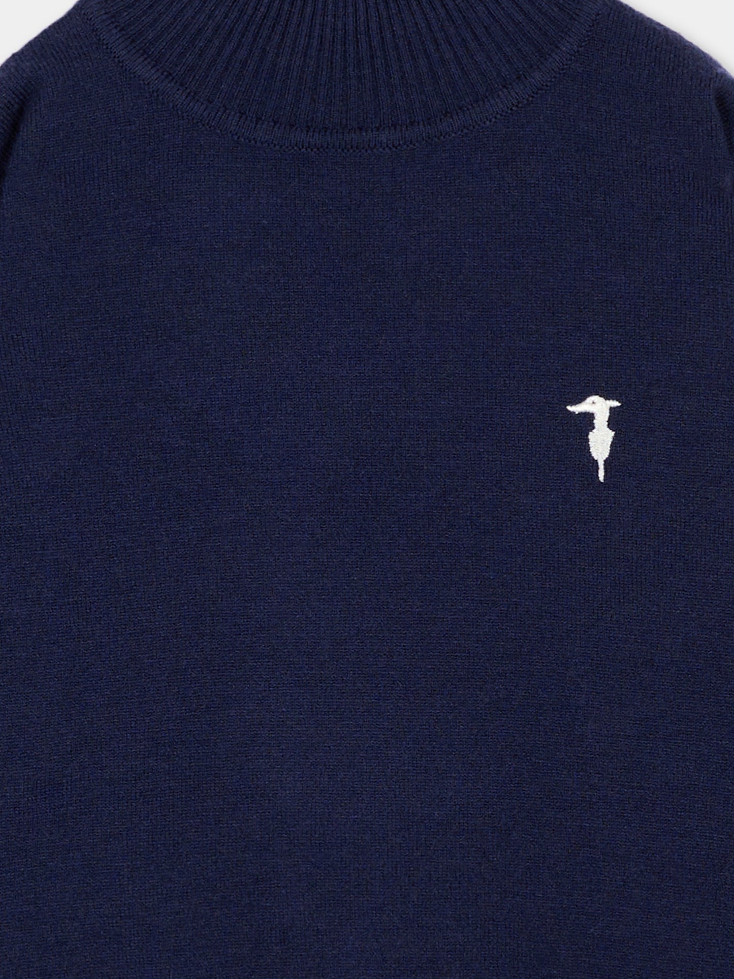 Dolcevita blu per neonato con levriero,Trussardi Junior,TIA26100MA BLUE_NAVAL BLUE NAVAL