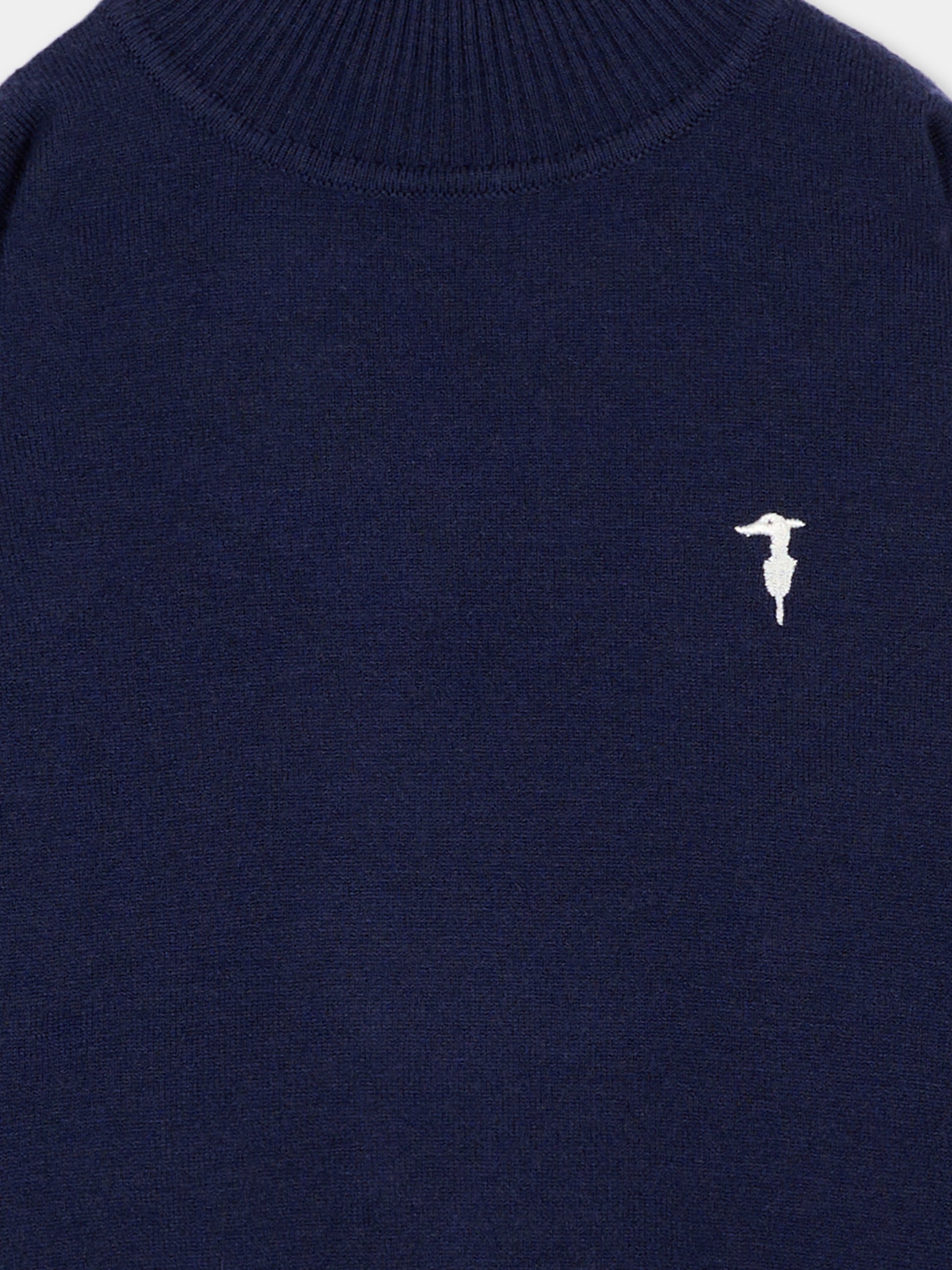 Dolcevita blu per neonato con levriero,Trussardi Junior,TIA26100MA BLUE_NAVAL BLUE NAVAL