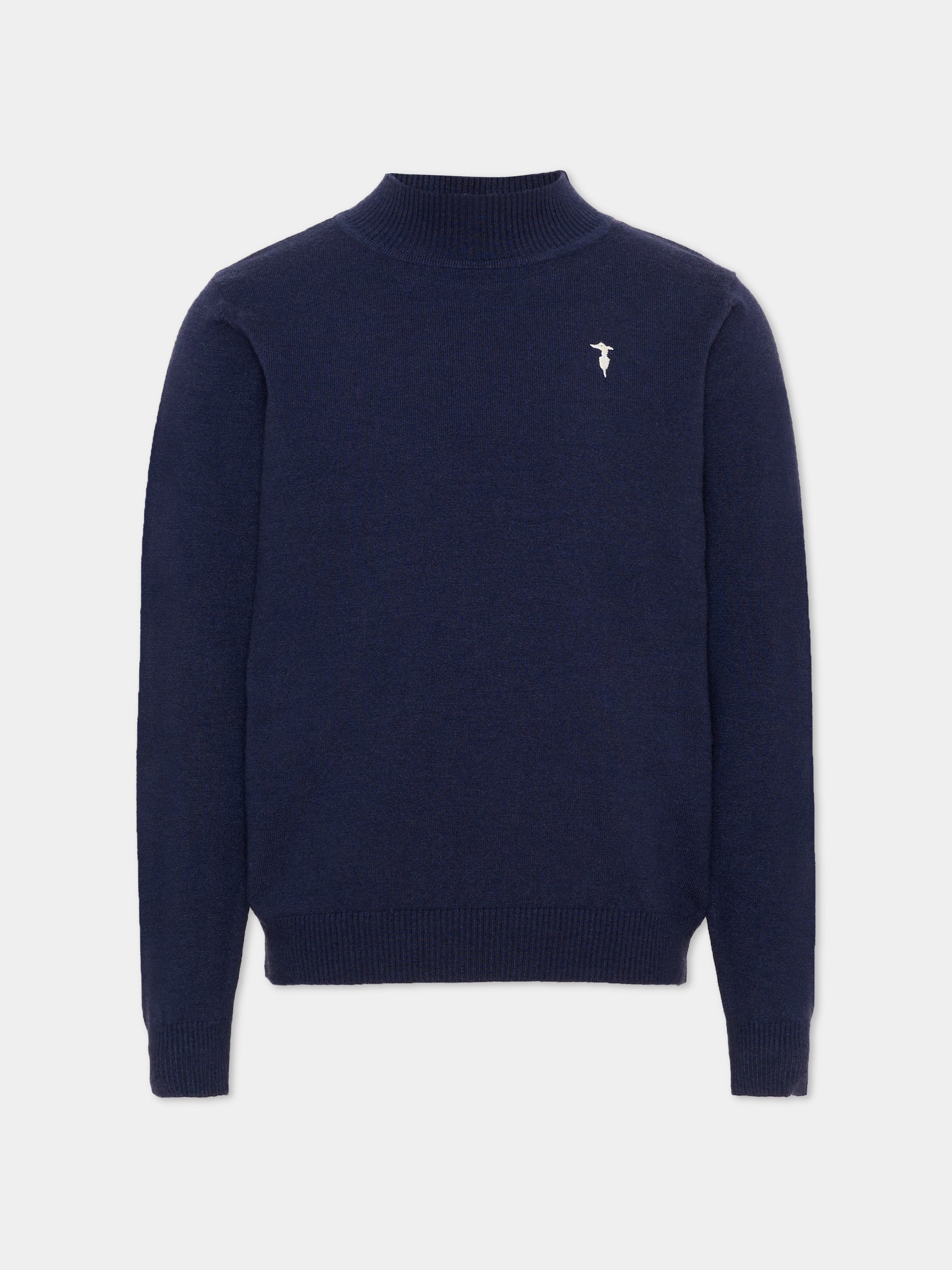 Dolcevita blu per bambino con levriero,Trussardi Junior,TIA26100MA BLUE_NAVAL BLUE NAVAL