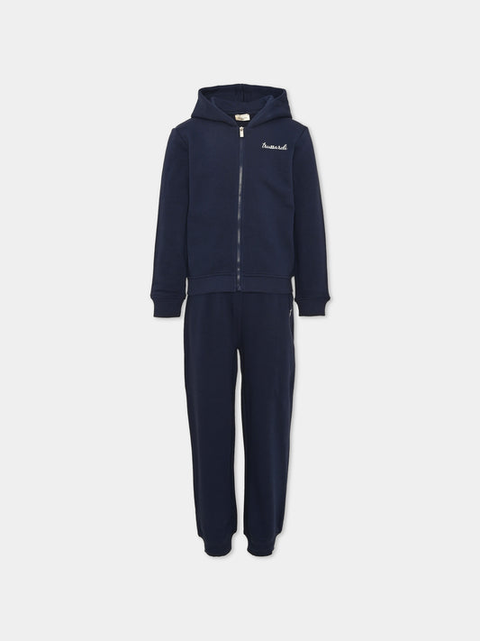 Completo sportivo lungo blu per bambina,Trussardi Junior,TIA26029CF BLUE_N/B.N BLUE NAVAL