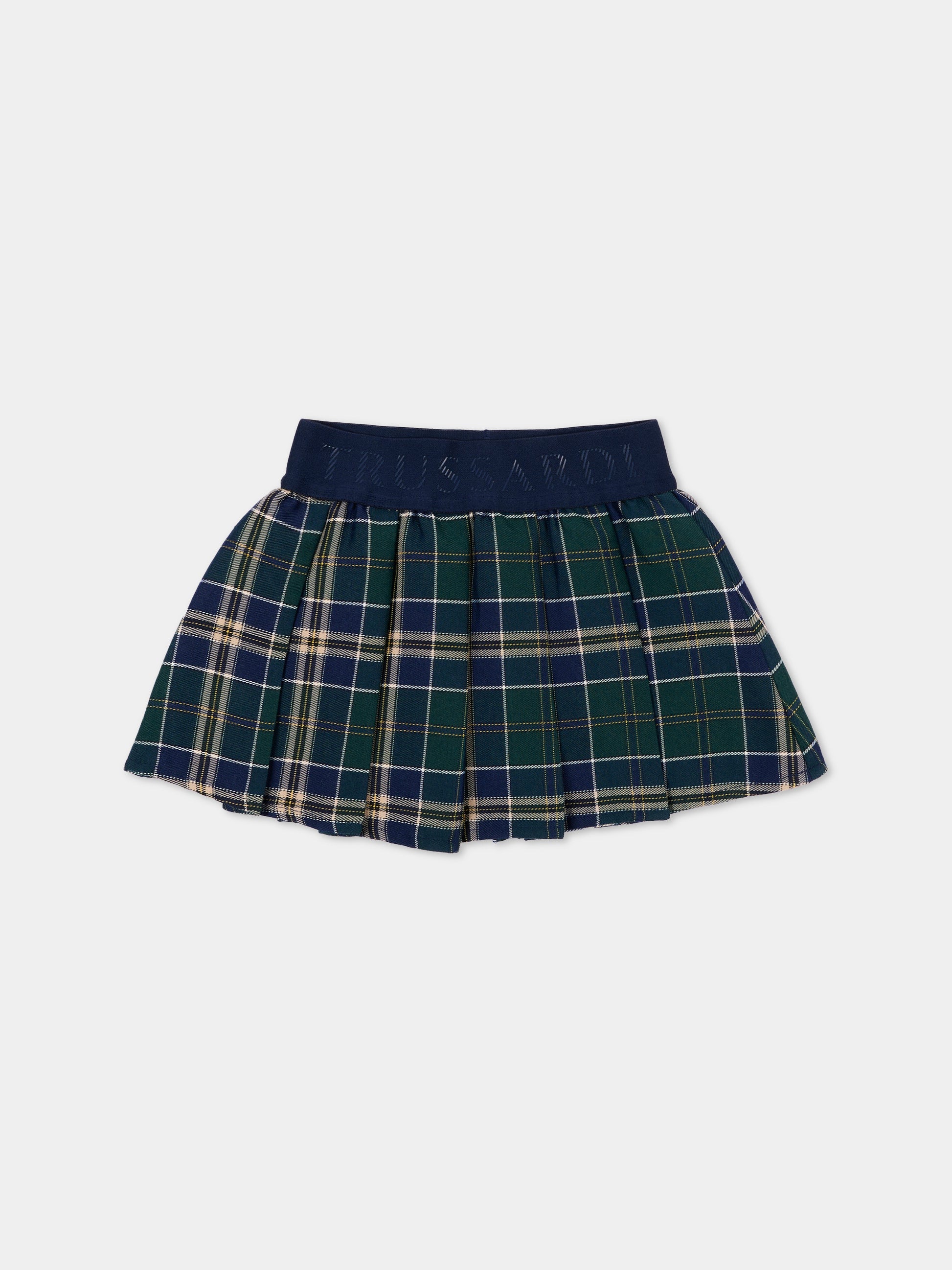 Gonna blu tartan per neonata,Trussardi Junior,TIA26124GO BLUE_TART. BLUE TARTAN