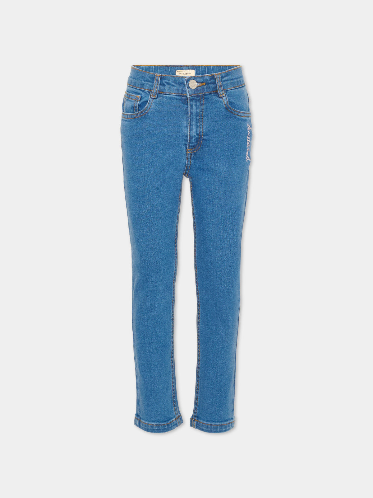 Jeans en denim pour fille avec broderie