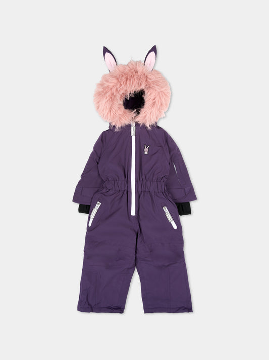 Combinaison de neige violette Hop The Bunny pour enfants
