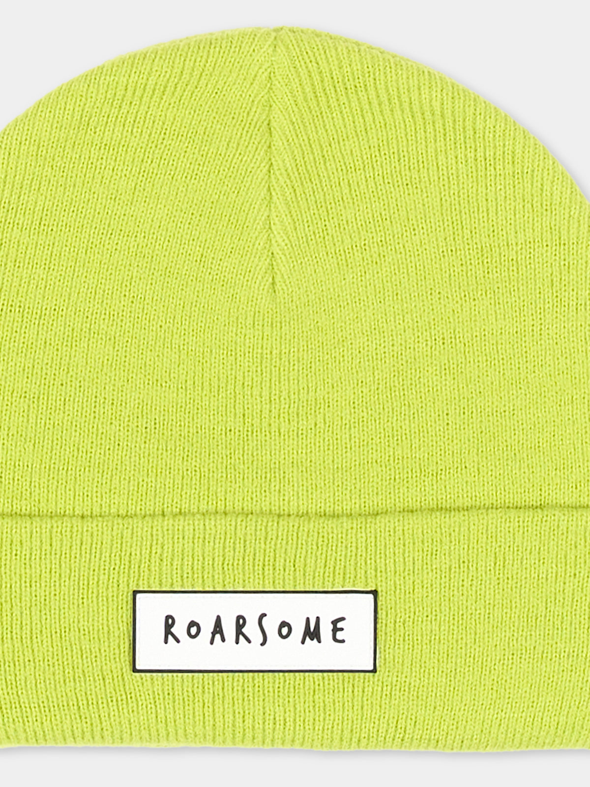 Berretto verde lime con logo per bambino,Roarsome,LIME BEANIES