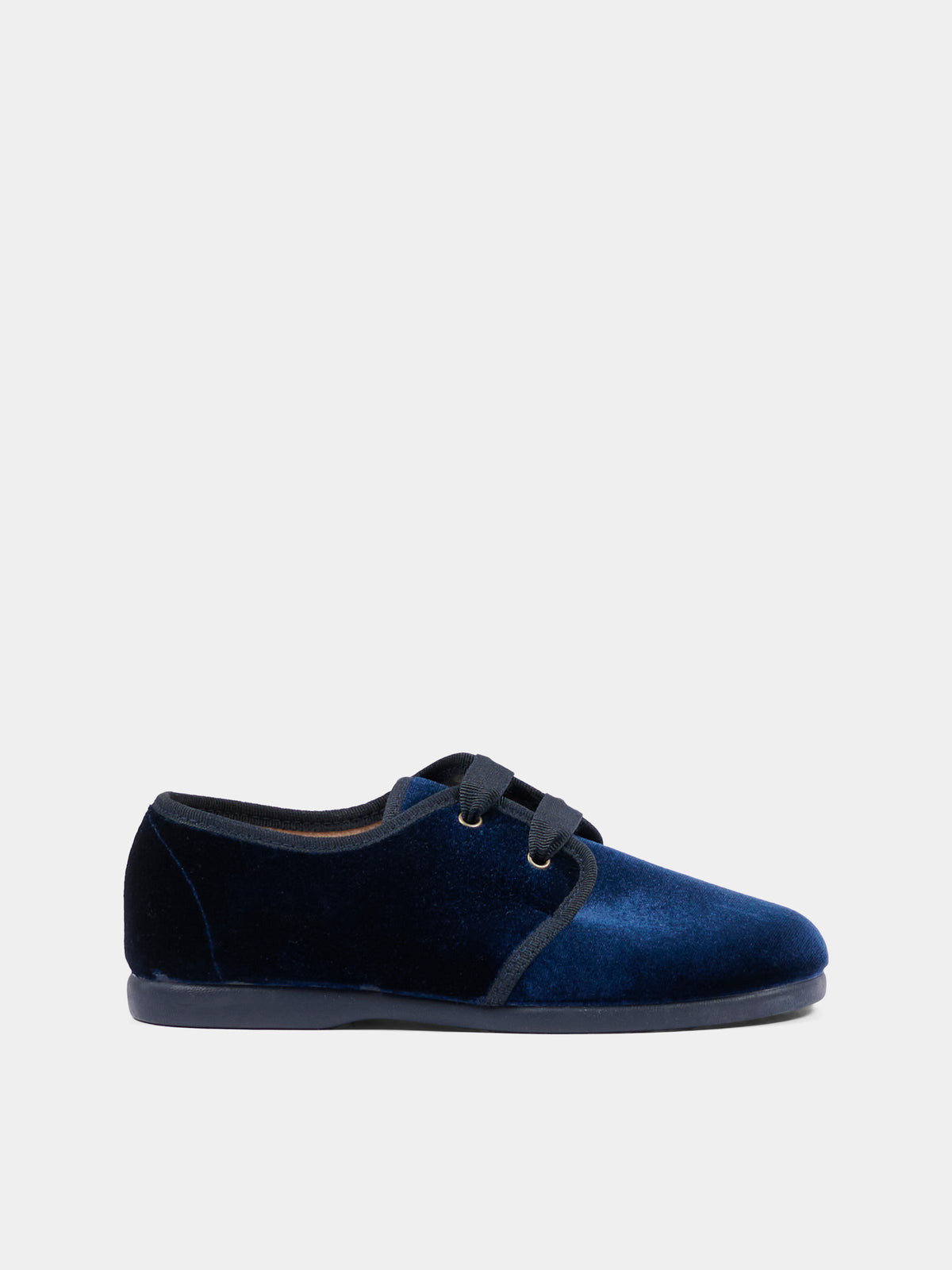 Scarpe stringata blu per bambino in velluto,Pisamonas,0561 AZUL MARINO