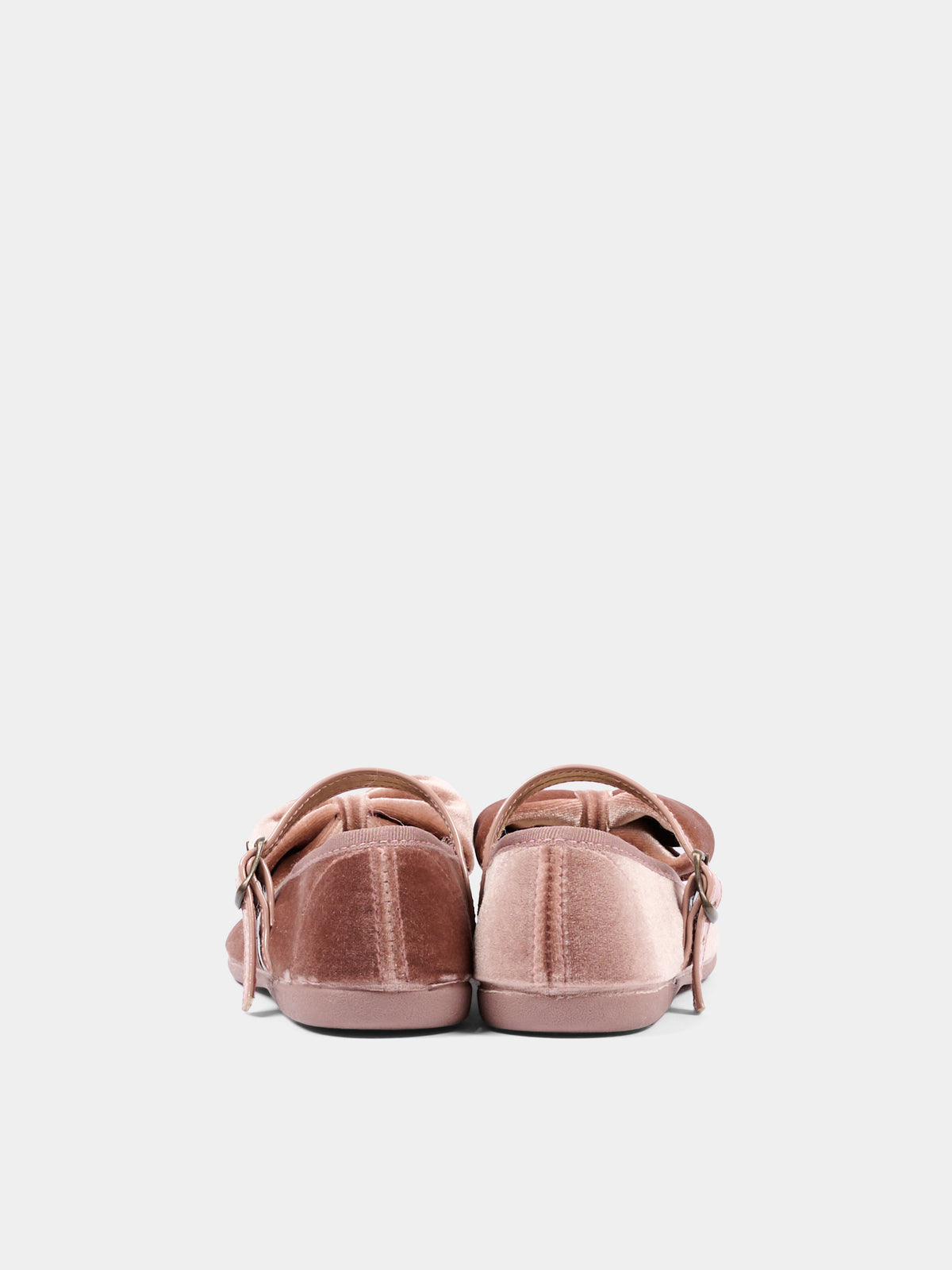 Ballerine rosa per bambina in velluto con fiocco,Pisamonas,1775 MAQUILLAJE