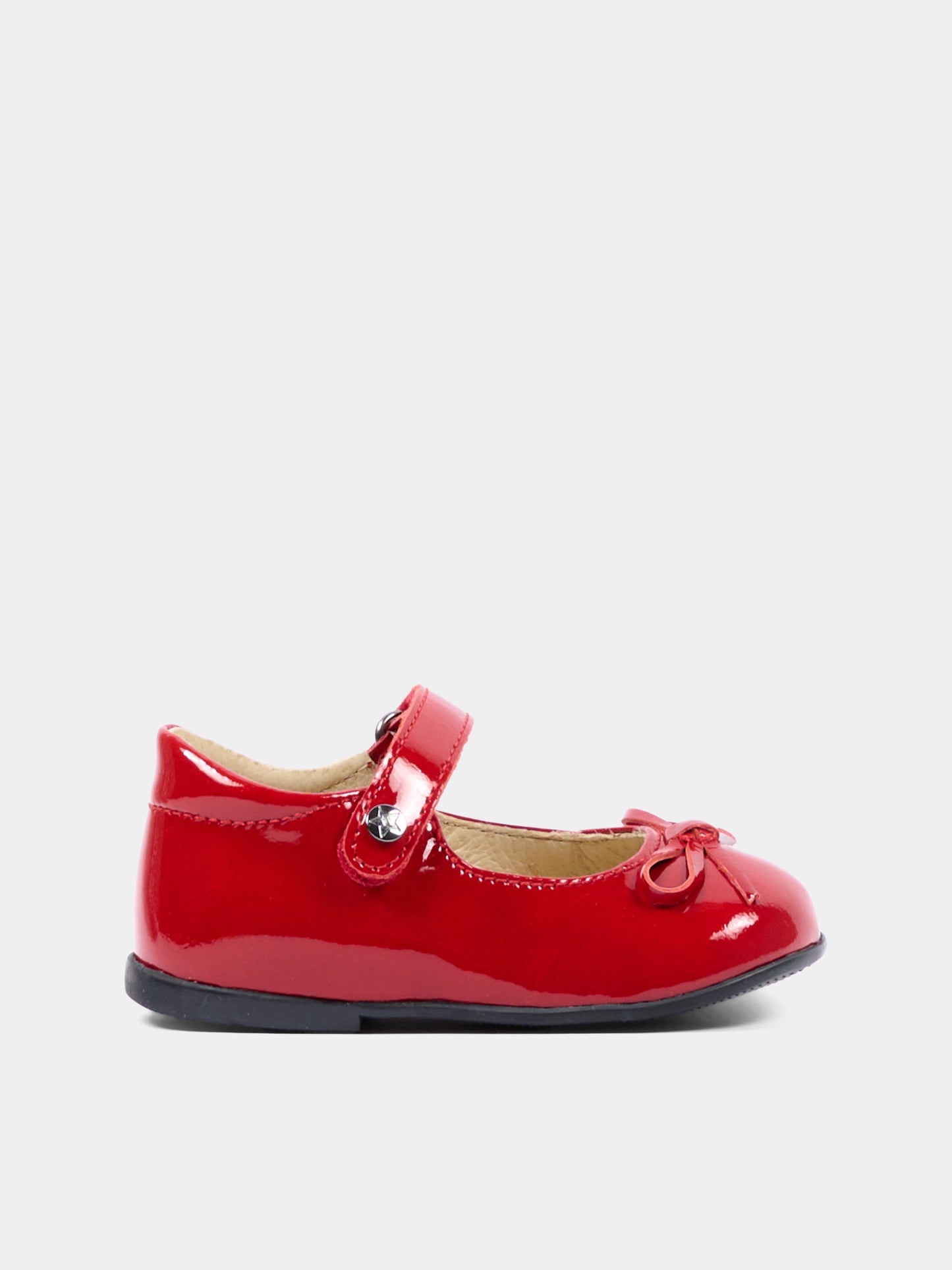 Ballerine rosse per neonata con fiocco,Naturino,001 2012962 01 0H13