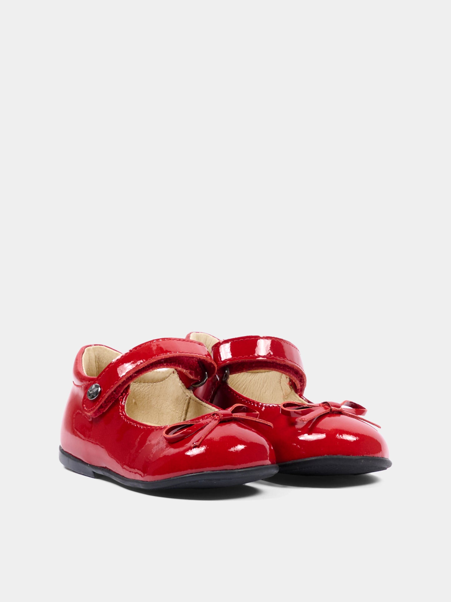 Ballerine rosse per neonata con fiocco,Naturino,001 2012962 01 0H13