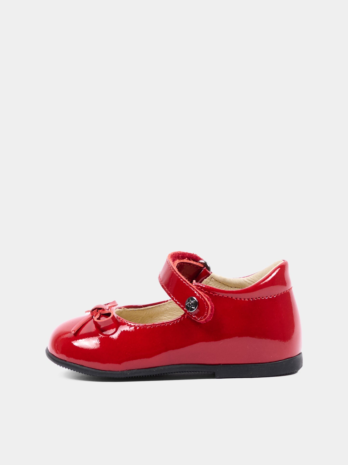 Ballerine rosse per neonata con fiocco,Naturino,001 2012962 01 0H13