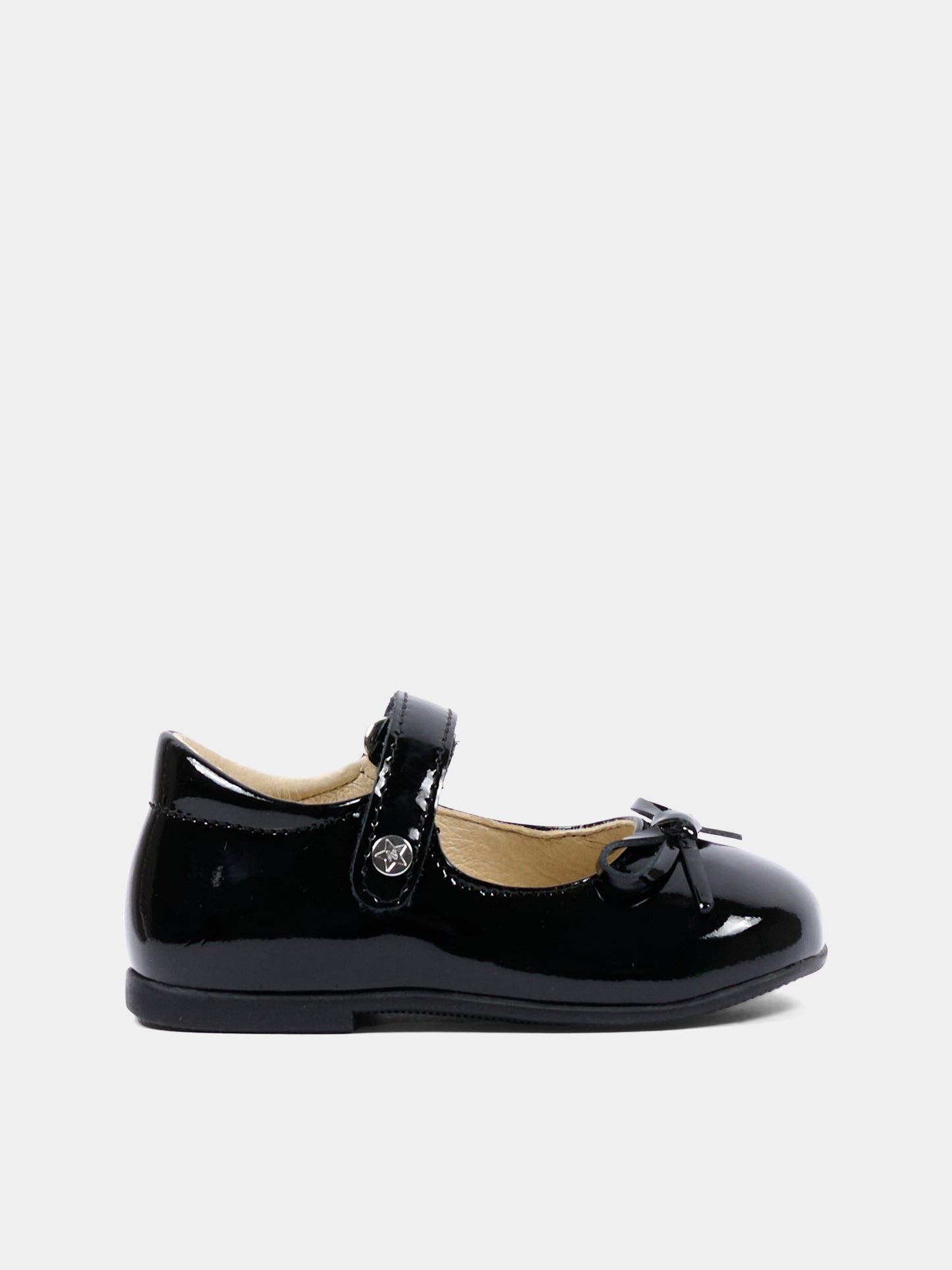 Ballerine nere per neonata con fiocco,Naturino,001 2012962 01 1A29