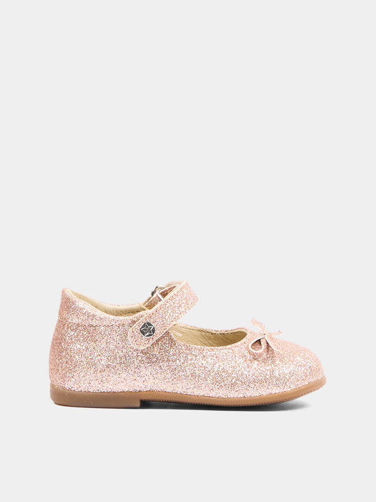 Ballerine rosa per neonata glitterate,Naturino,001 2012962 48 0M04