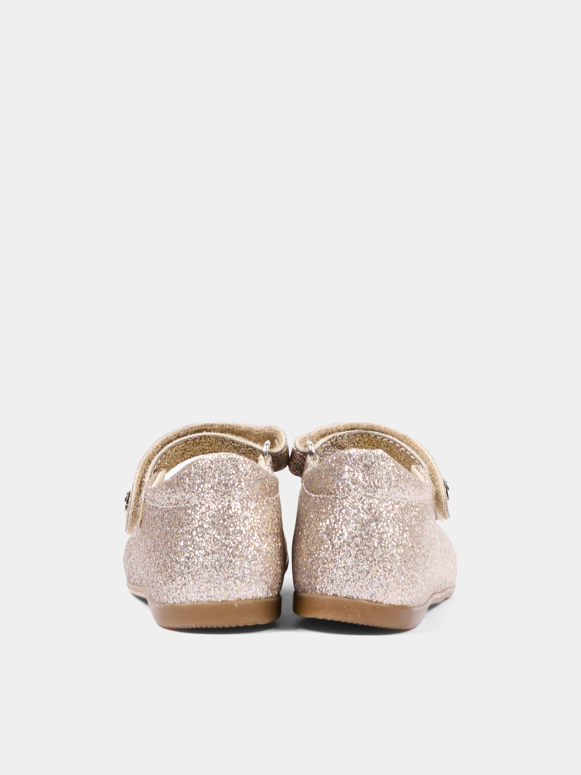 Ballerine oro per neonata con glitter,Naturino,001 2012962 48 0M12