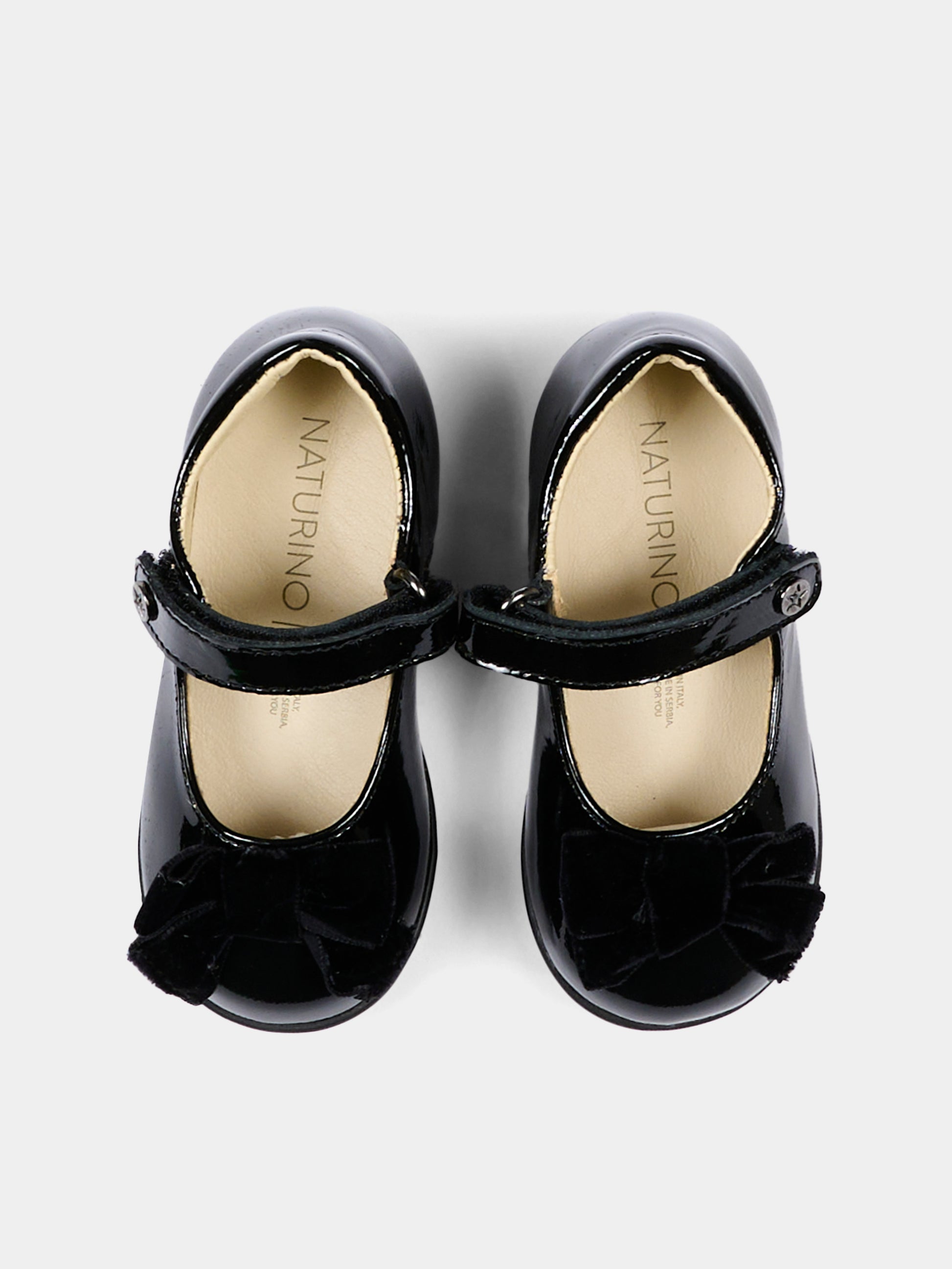Ballerine nere per neonata con fiocco,Naturino,001 2015452 01 0A02