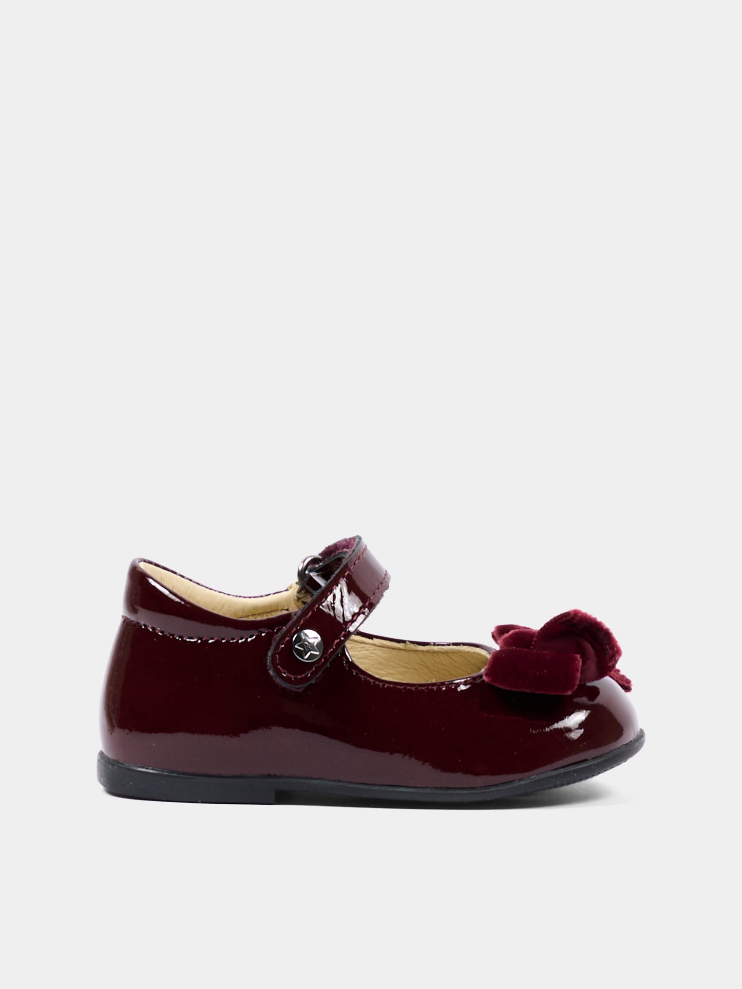 Ballerine bordeaux per neonata con fiocco,Naturino,001 2015452 01 0H08