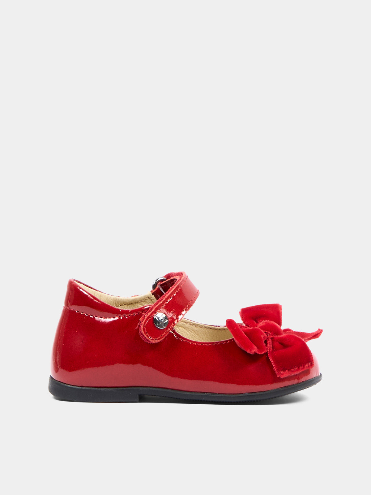 Ballerine rosse per neonata con fiocco,Naturino,001 2015452 01 0H13