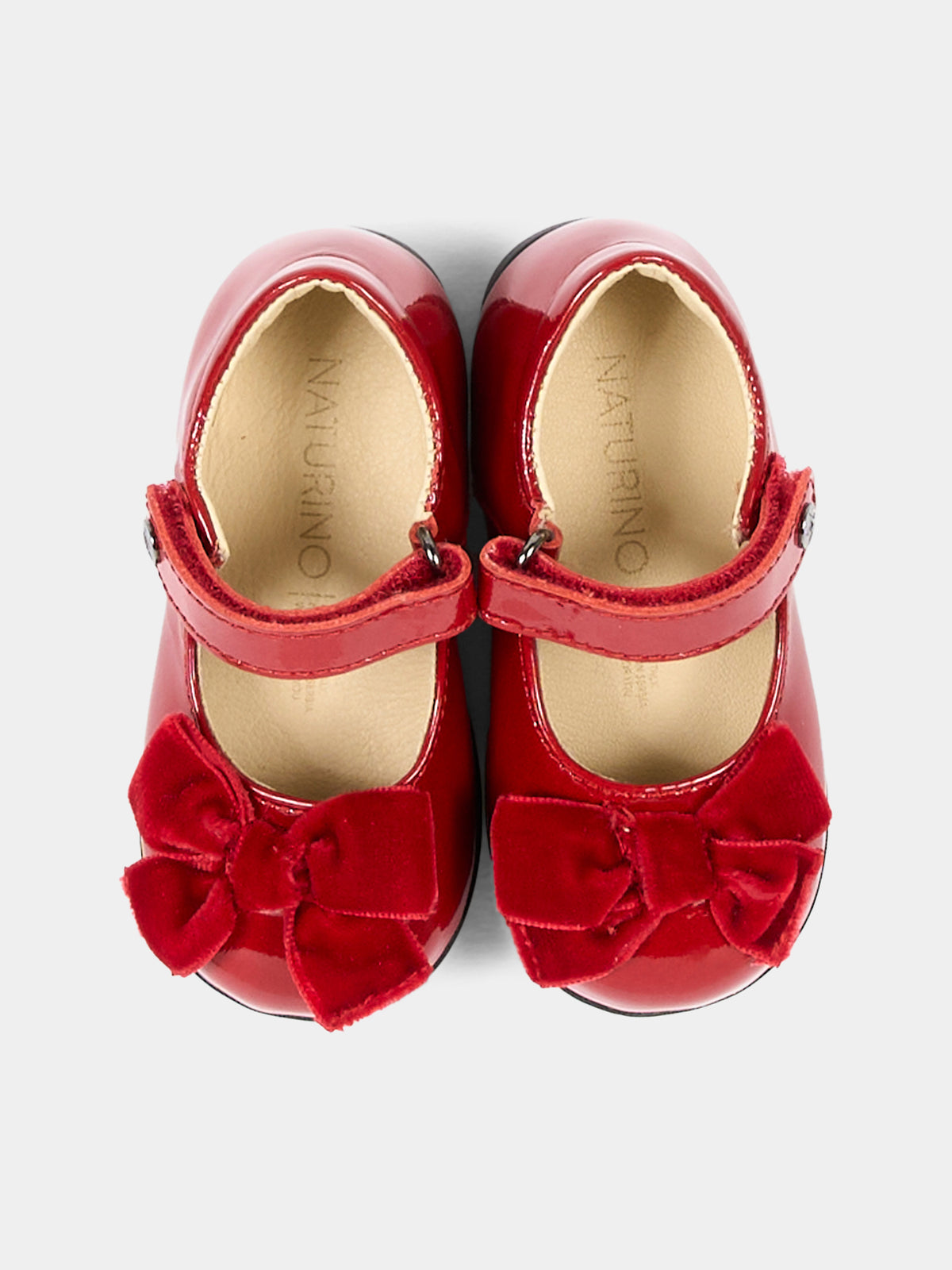 Ballerine rosse per neonata con fiocco,Naturino,001 2015452 01 0H13