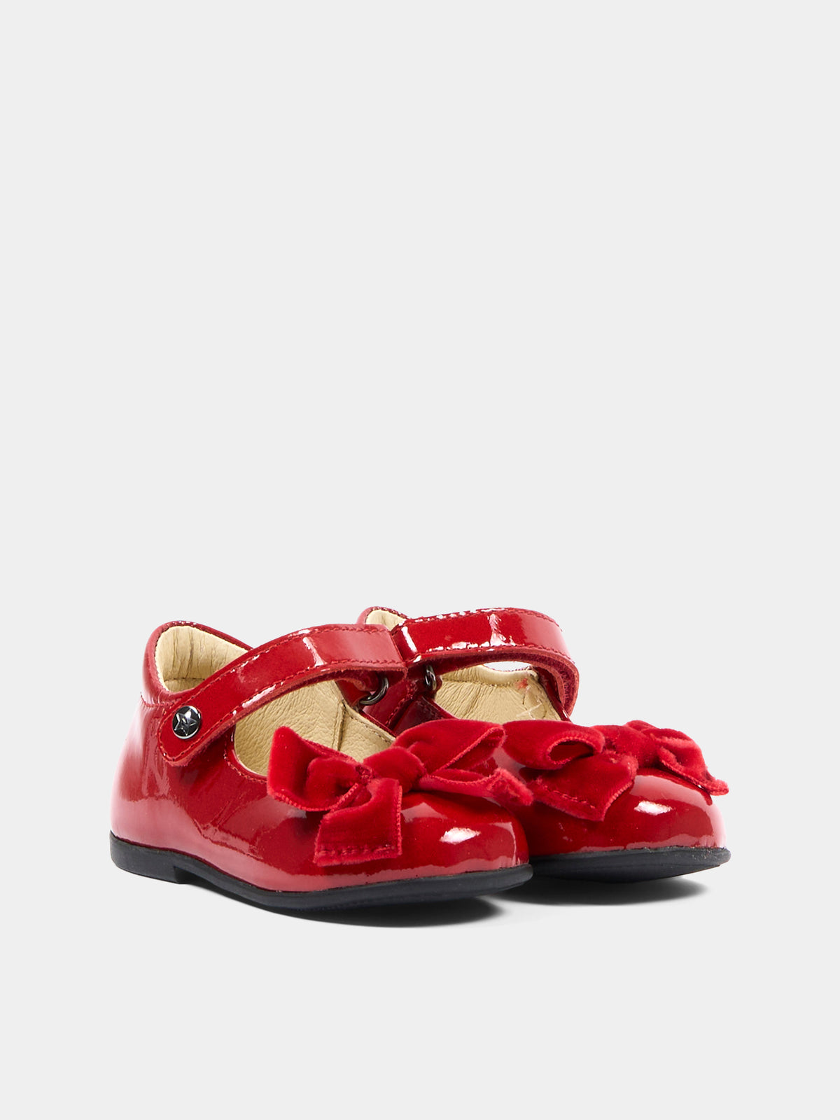 Ballerine rosse per neonata con fiocco,Naturino,001 2015452 01 0H13