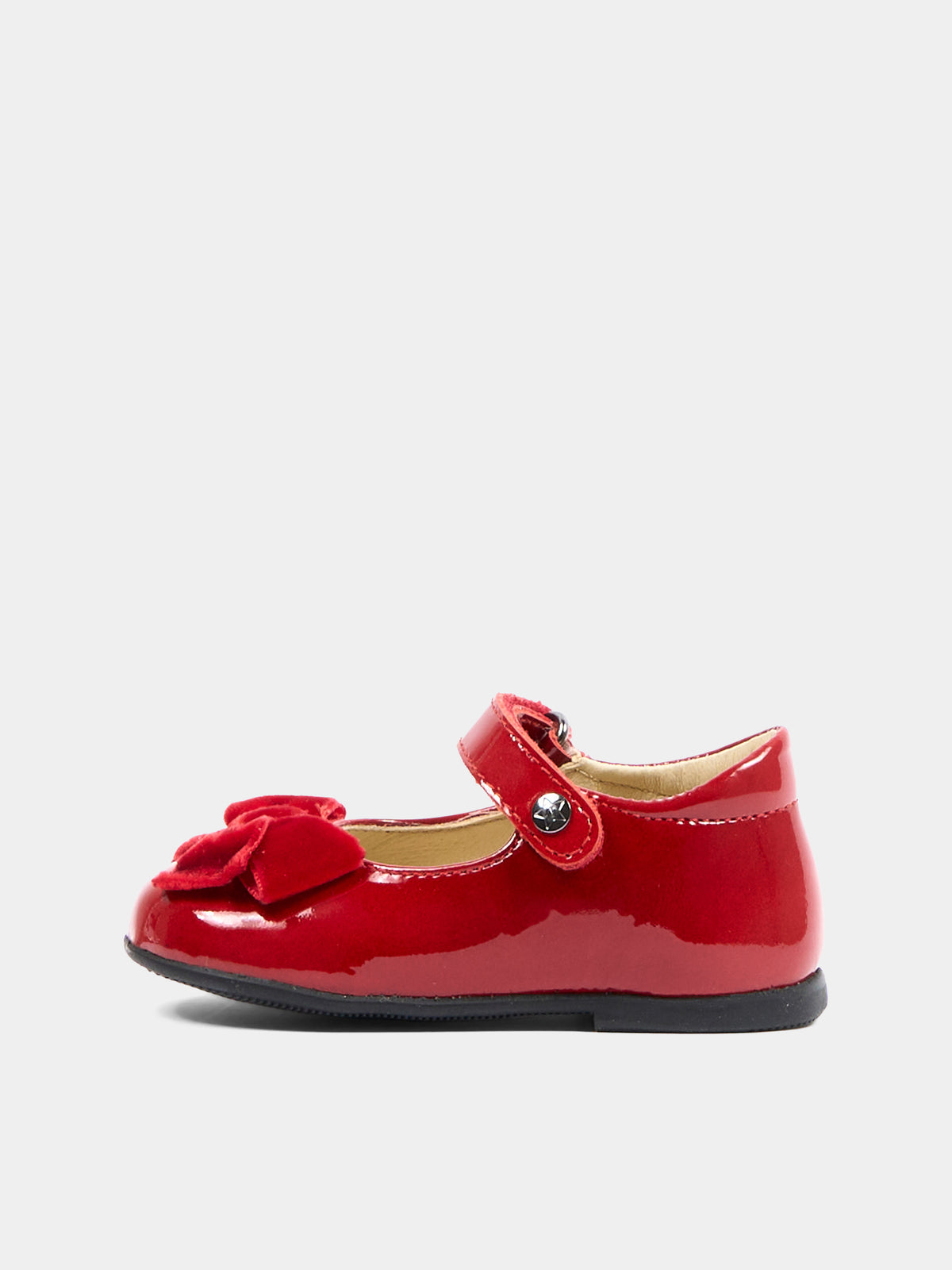 Ballerine rosse per neonata con fiocco,Naturino,001 2015452 01 0H13