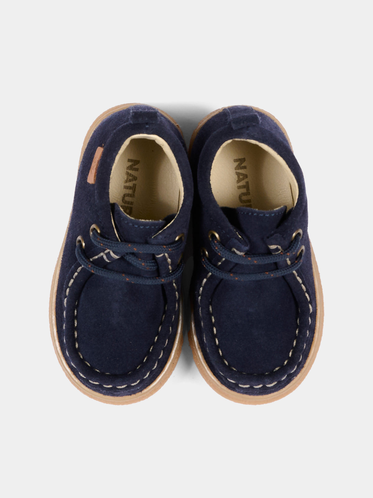 Stivaletti blu in suede per neonato con lacci,Naturino,001 2018103 01 0C02