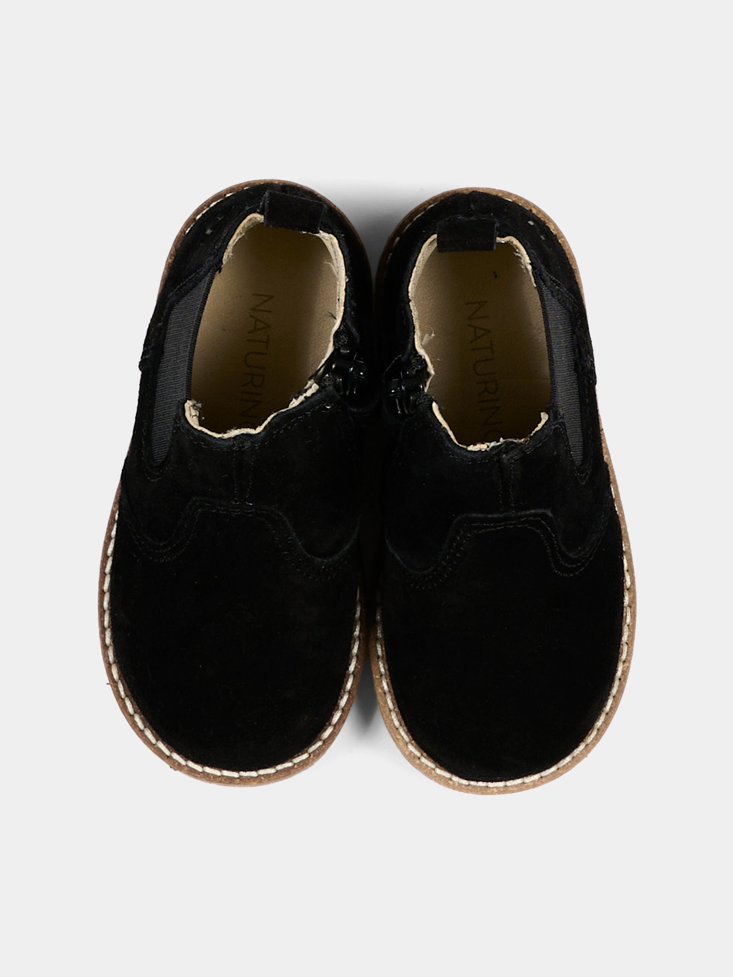 Stivaletti nero per neonato in suede,Naturino,001 2501691 01 0A01