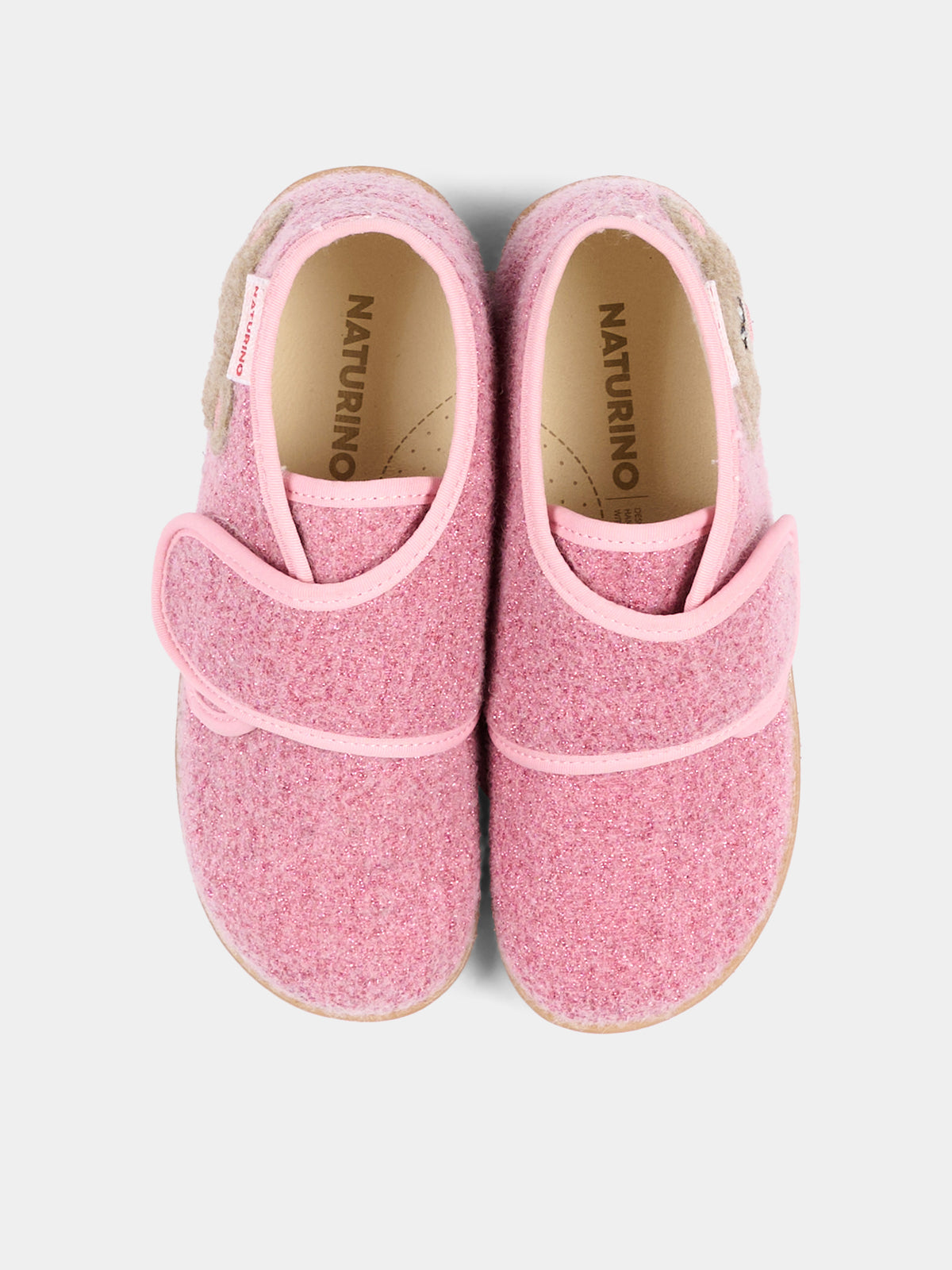 Pantofole rosa per bambina con orsetto,Naturino,001 4000627 04 0M02