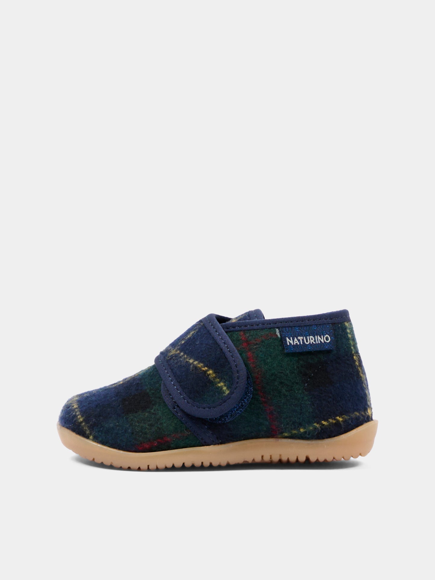 Pantofole blu per neonato tartan,Naturino,001 4000673 45 1C91