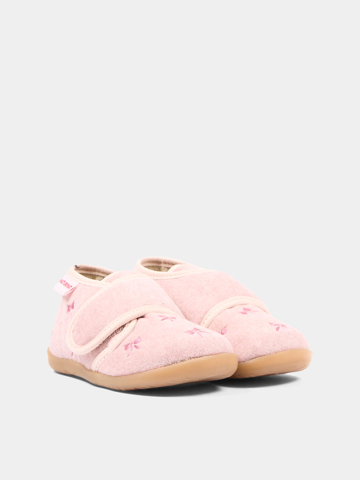 Pantofole rosa per neonata con fiocchi,Naturino,001 4000732 01 0M02