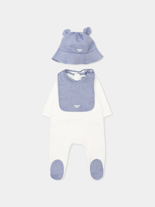 Set tutina bianco per neonato con logo,Kenzo Kids,K61604 117