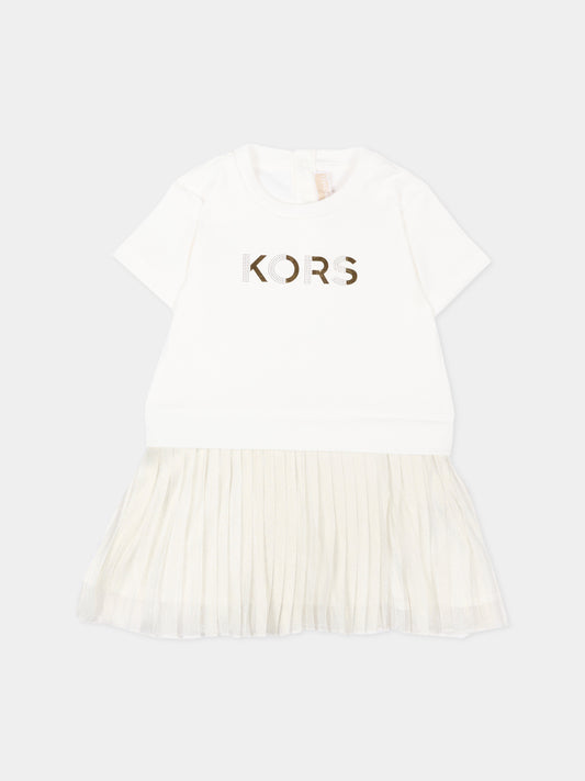 Abito bianco per neonata,Michael Kors,R30553 Z99