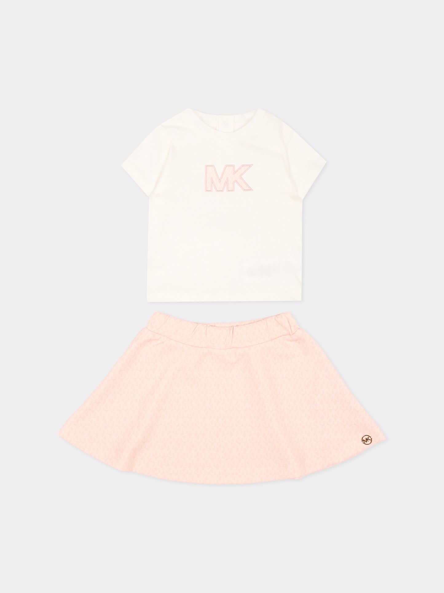 Completo sportivo rosa per neonata con logo,Michael Kors,R30547 46M