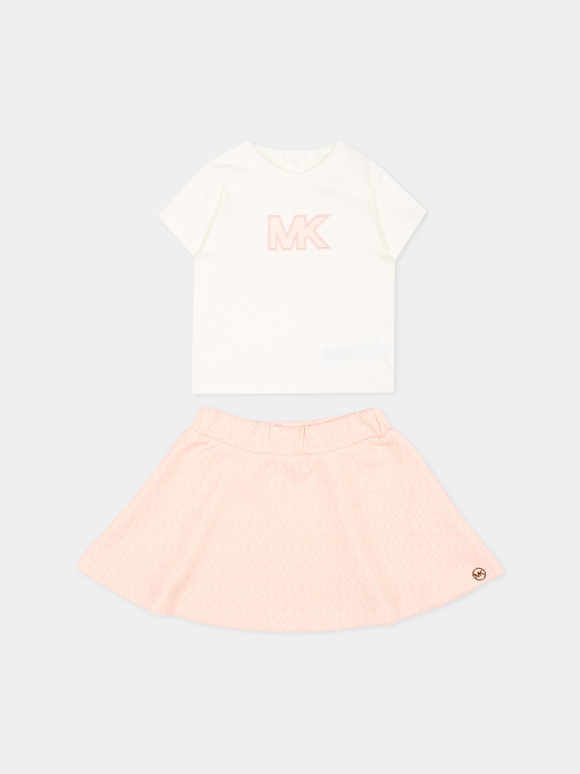 Completo sportivo rosa per neonata con logo,Michael Kors,R30547 46M