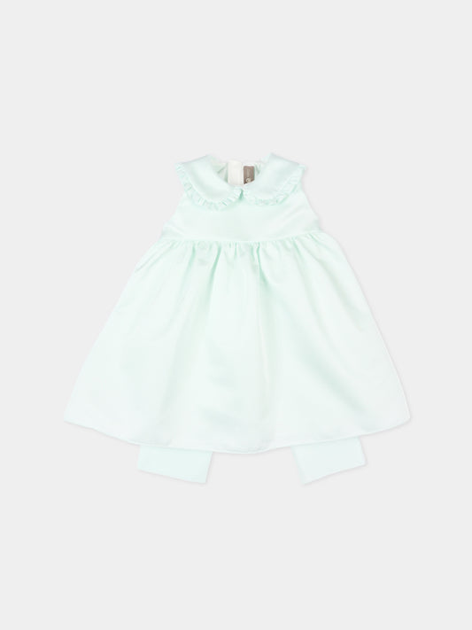 Abito elegante verde per neonata con fiocco,Little Bear,3204 MENTA