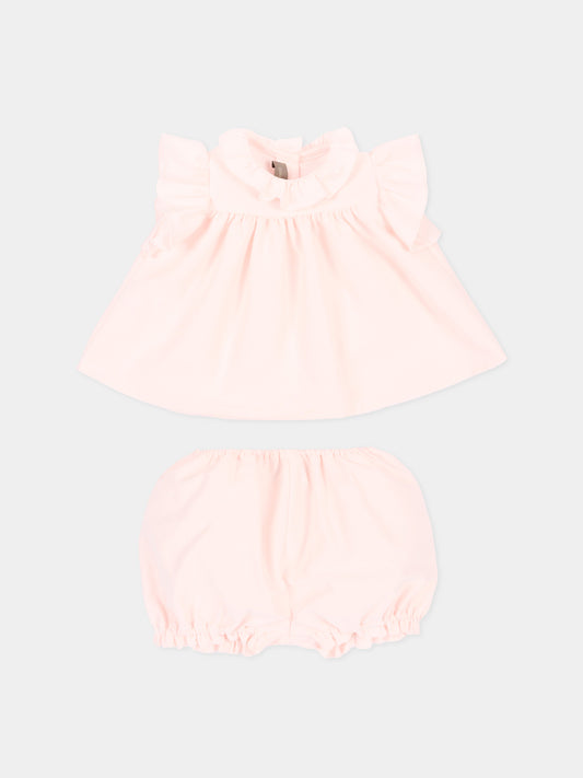 Completo elegante rosa per neonata,Little Bear,3210 ROSA