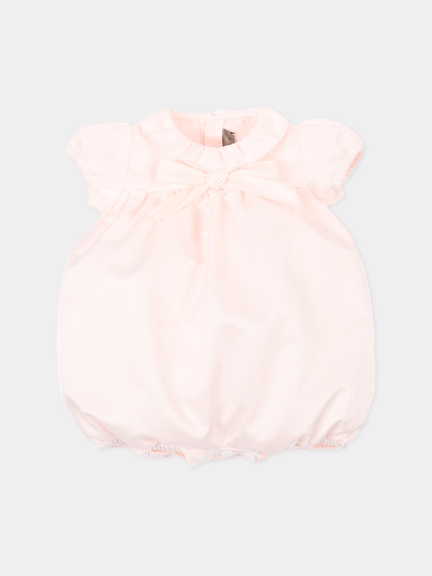 Pagliaccetto rosa per neonata con fiocco,Little Bear,3207 ROSA