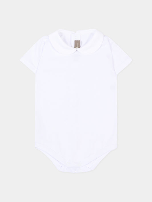 Body bianco per neonati con colletto,Little Bear,4025 BIANCO
