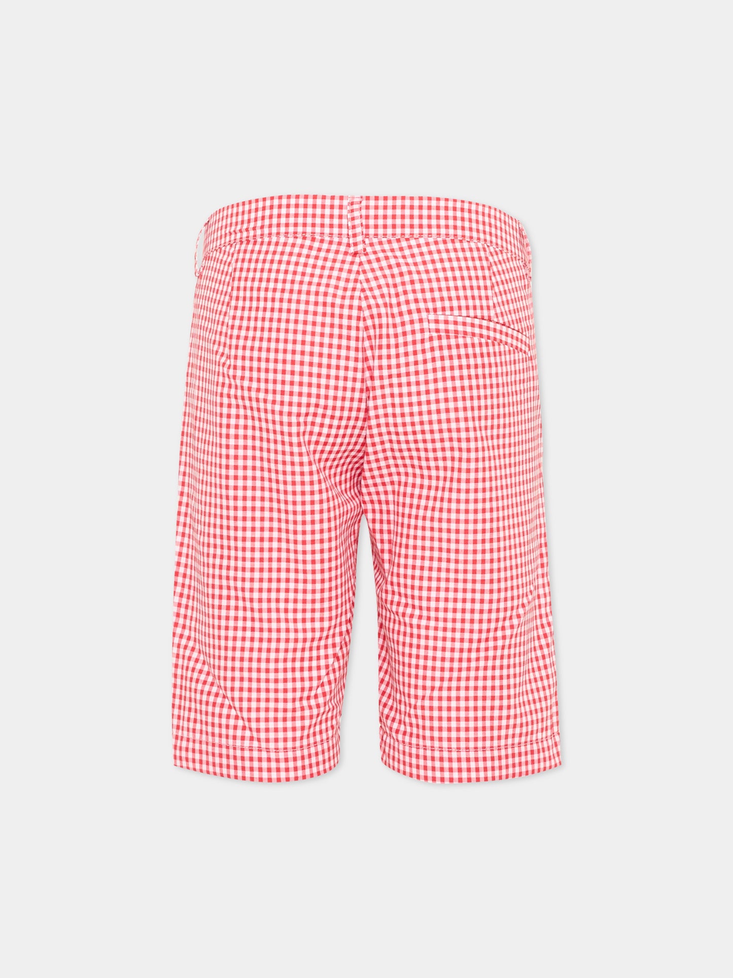 Pantaloni rossi vichy per bambini,Little Bear,3221 BCO/ROSSO
