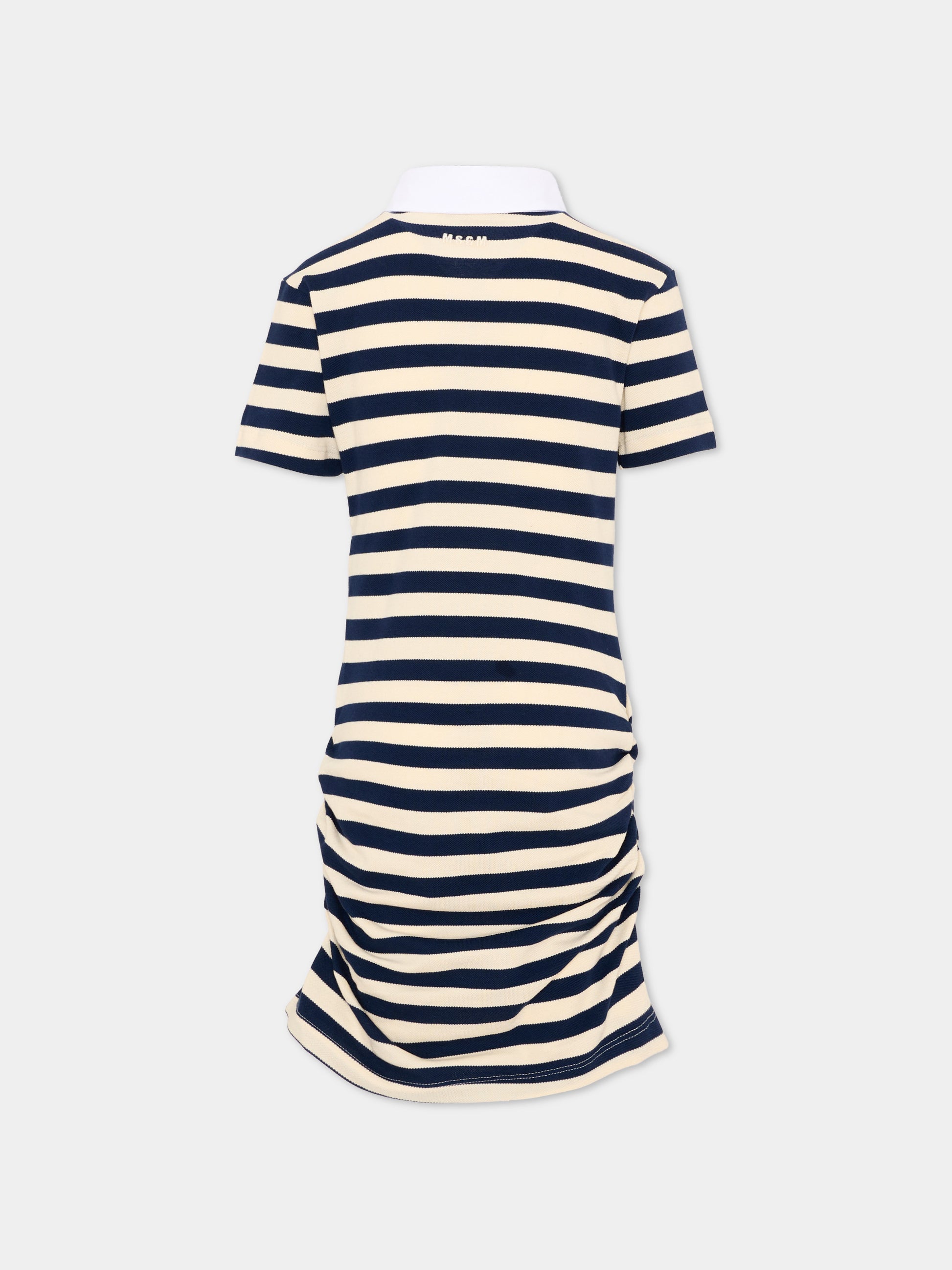 Vestito blu a righe per bambina,Msgm Kids,S6MSJGDR168 MS072