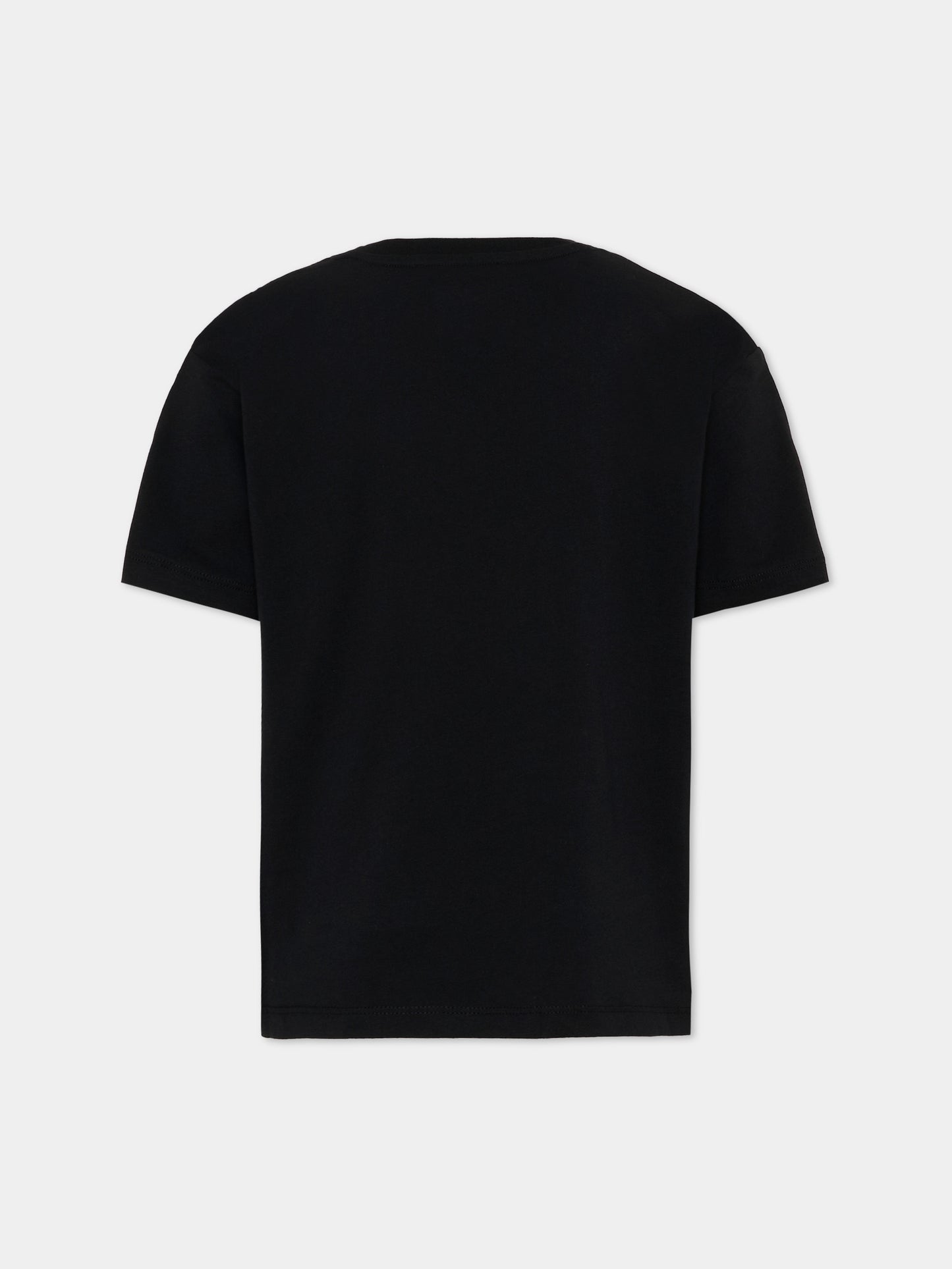 T-Shirt nera con logo per bambina,Msgm Kids,S6MSJUTH004 110/88
