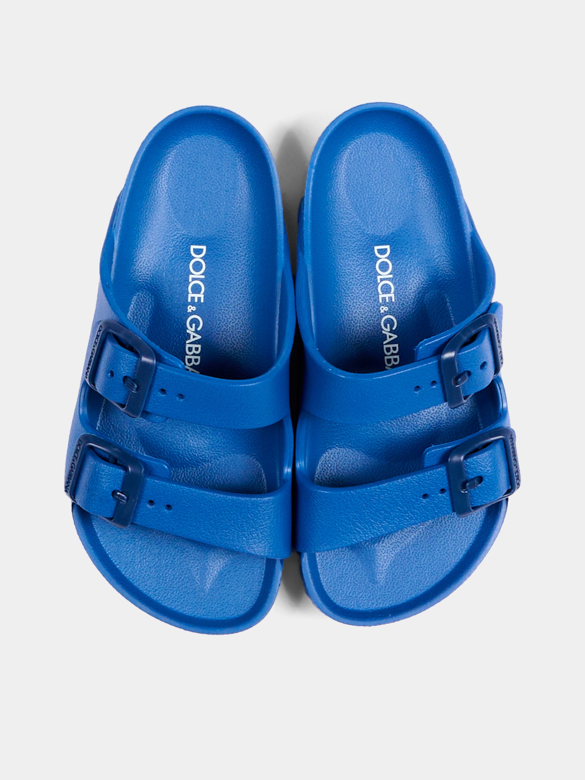 Ciabatte blu per bambini con logo,Dolce & Gabbana Kids,DD0324 A5103 80622