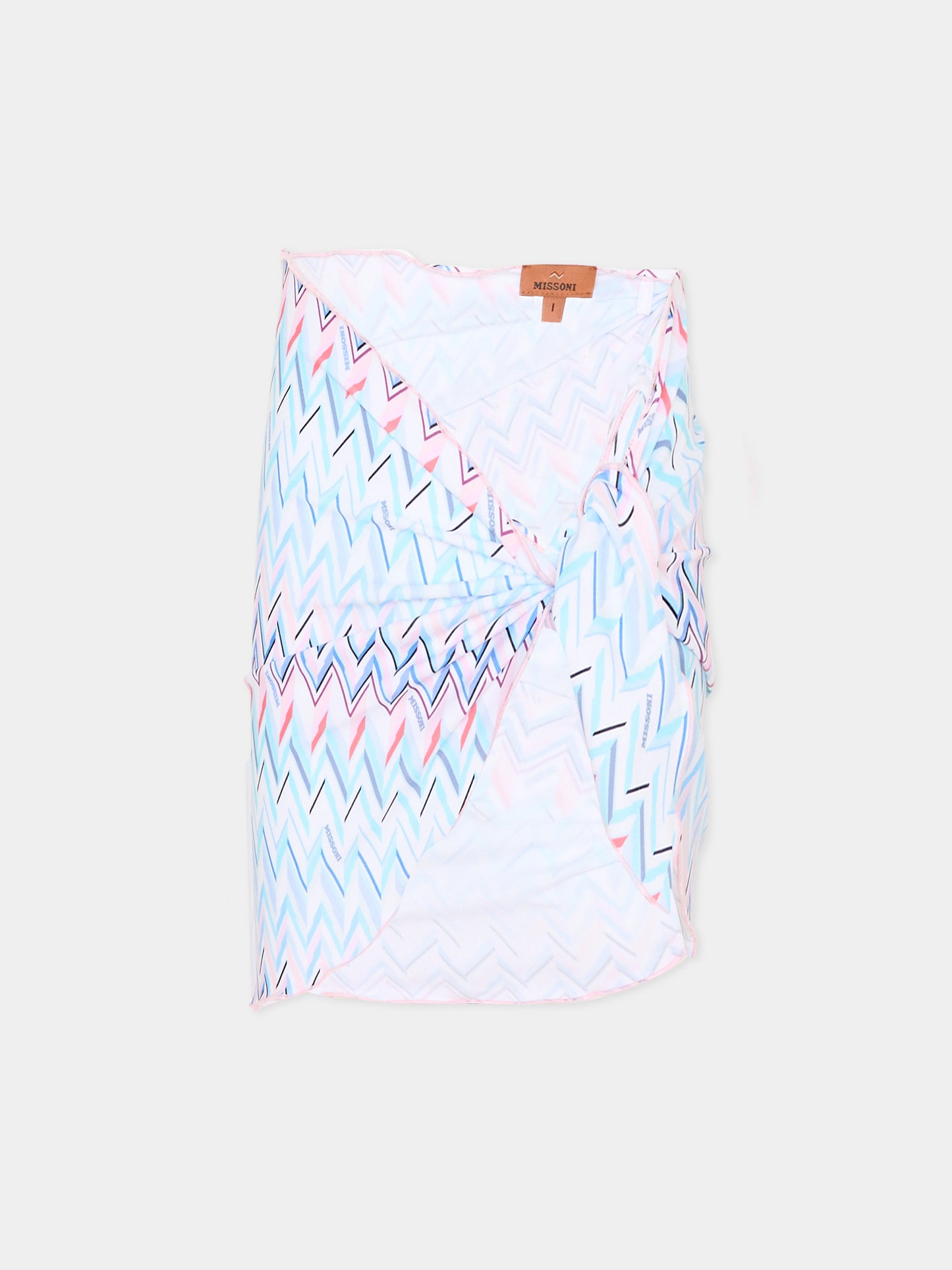 Copricostume celeste chevron per bambina,Missoni,MYCB09 Z3724 600RS