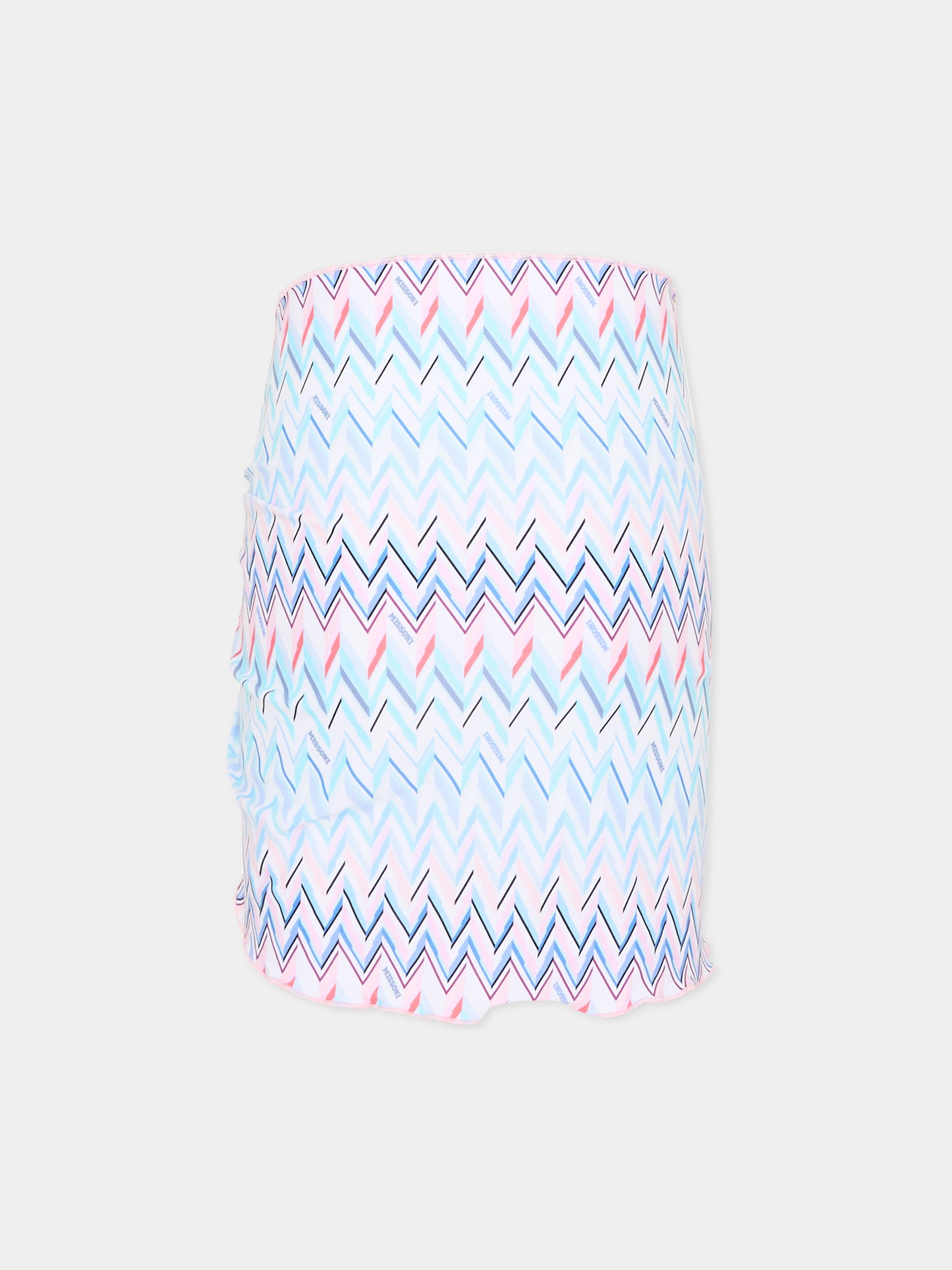 Copricostume celeste chevron per bambina,Missoni,MYCB09 Z3724 600RS